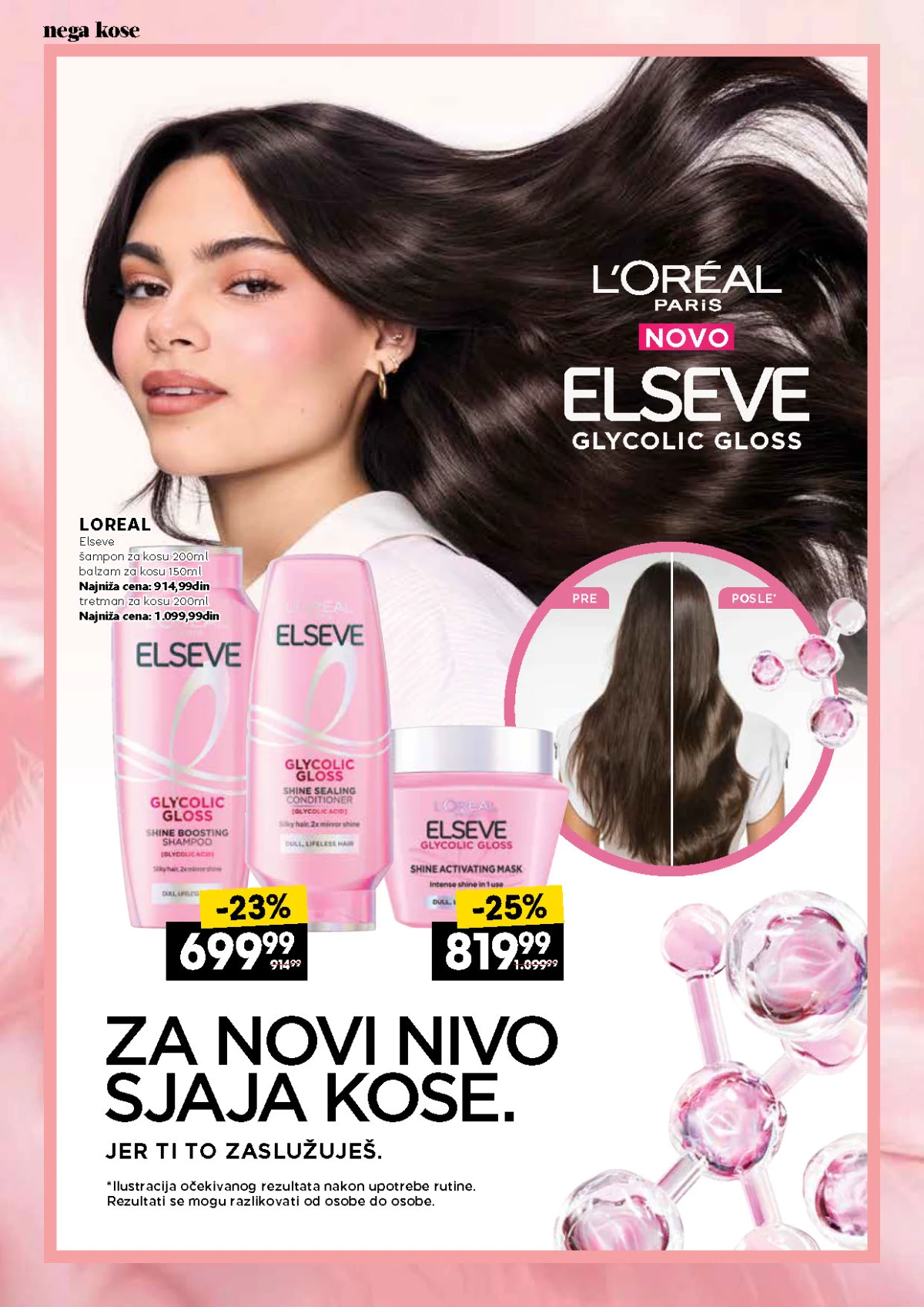 IDEA, Roda i Mercator katalog – L'Oréal Elseve Glycolic Gloss proizvodi za negu kose