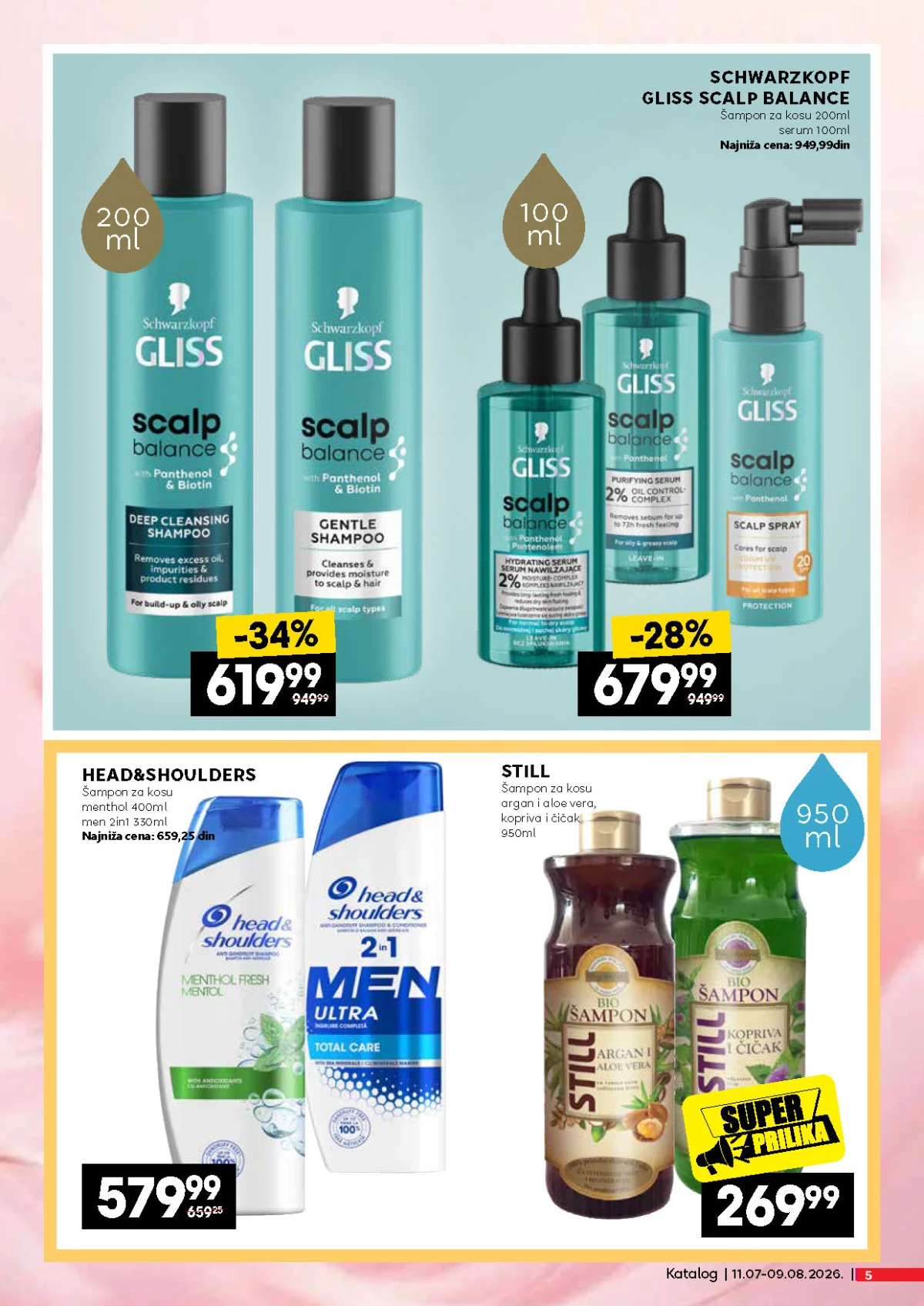 IDEA, Roda i Mercator katalog – Gliss, Head & Shoulders i Still šamponi