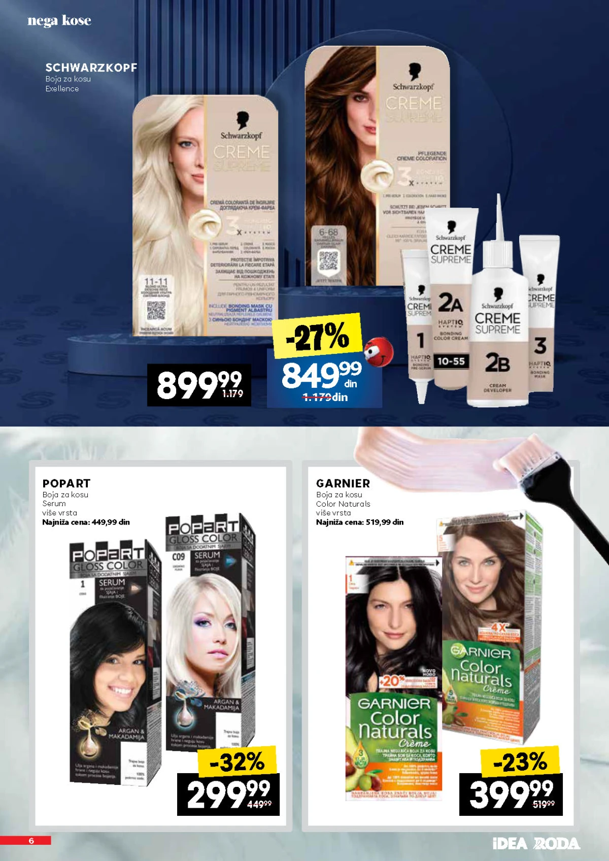 IDEA, Roda i Mercator katalog – Schwarzkopf, Garnier i Popart boje za kosu