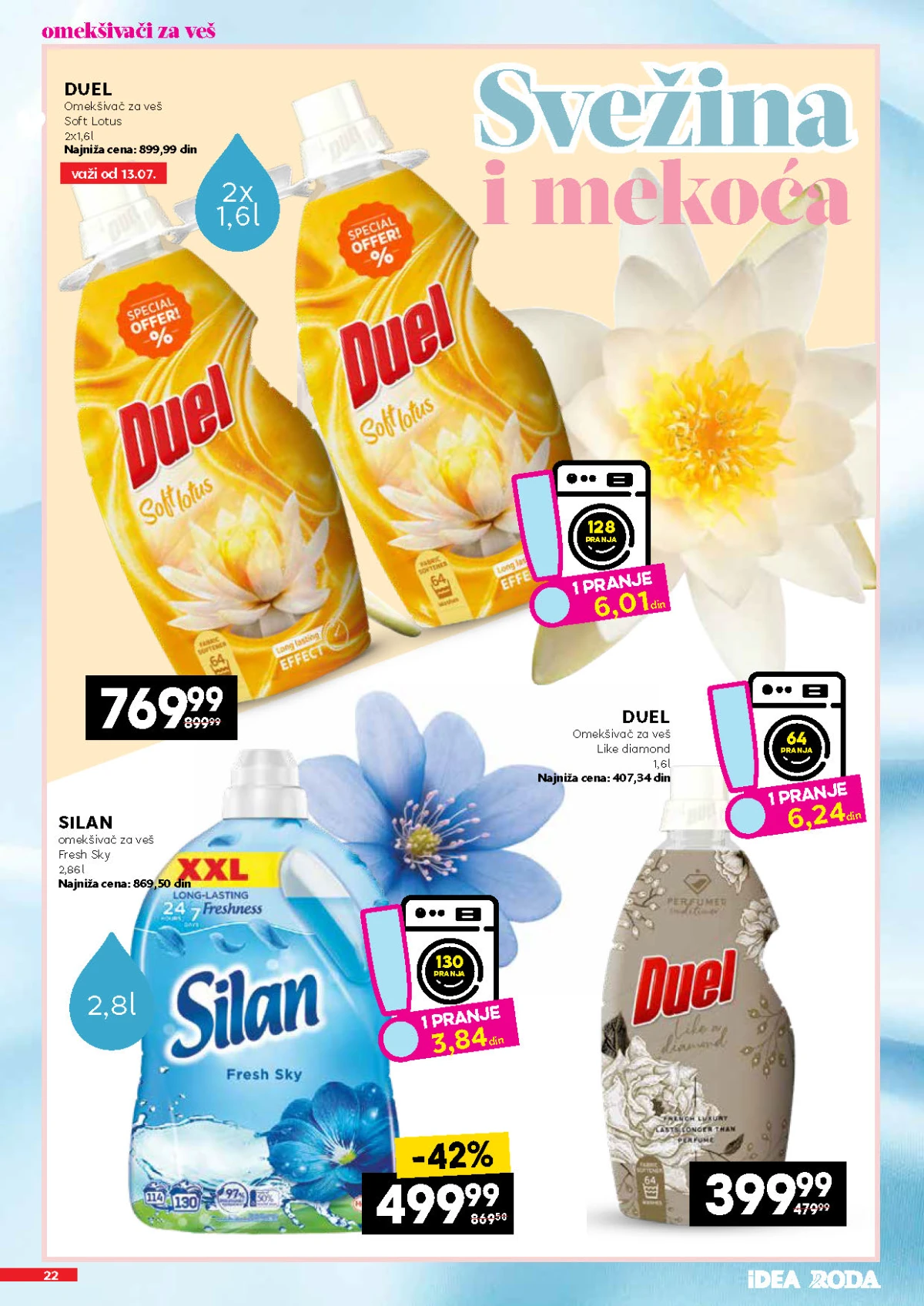 IDEA, Roda i Mercator katalog od 11.07. do 09.08.2026. – popusti do 62% na kozmetiku, negu i kućnu hemiju, strana 22