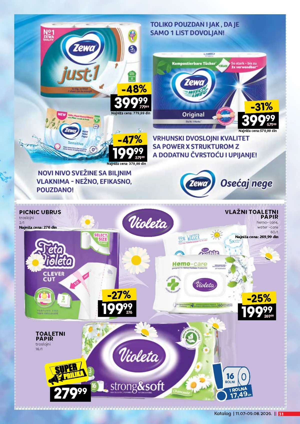 IDEA, Roda i Mercator katalog od 11.07. do 09.08.2026. – popusti do 62% na kozmetiku, negu i kućnu hemiju, strana 31