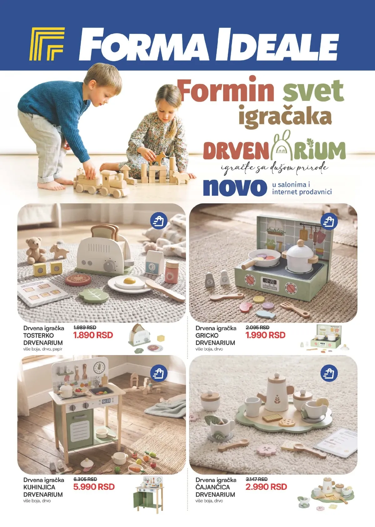 Forma Ideale Drvenarijum kolekcija – drvene kuhinjice, igračke za pripremu hrane, čajanke i kreativnu igru