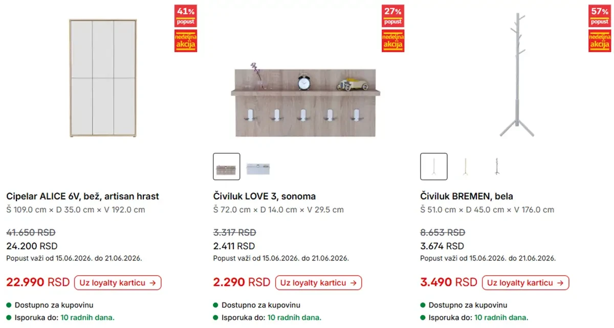 Forma Ideale ugaone garniture i trosedi na sniženju