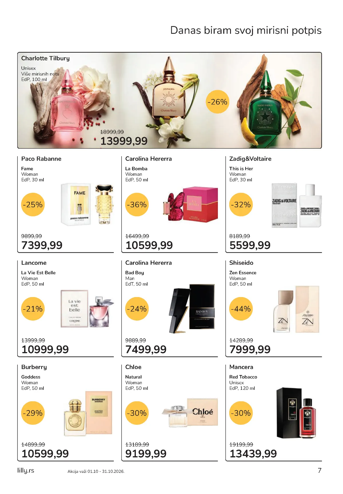 Lilly parfemi – Paco Rabanne, Lancôme, Burberry, Carolina Herrera i Shiseido
