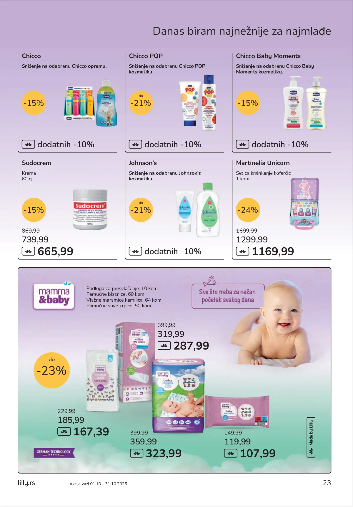 Lilly proizvodi za bebe – Chicco, Johnson's, Sudocrem i Mamma and Baby