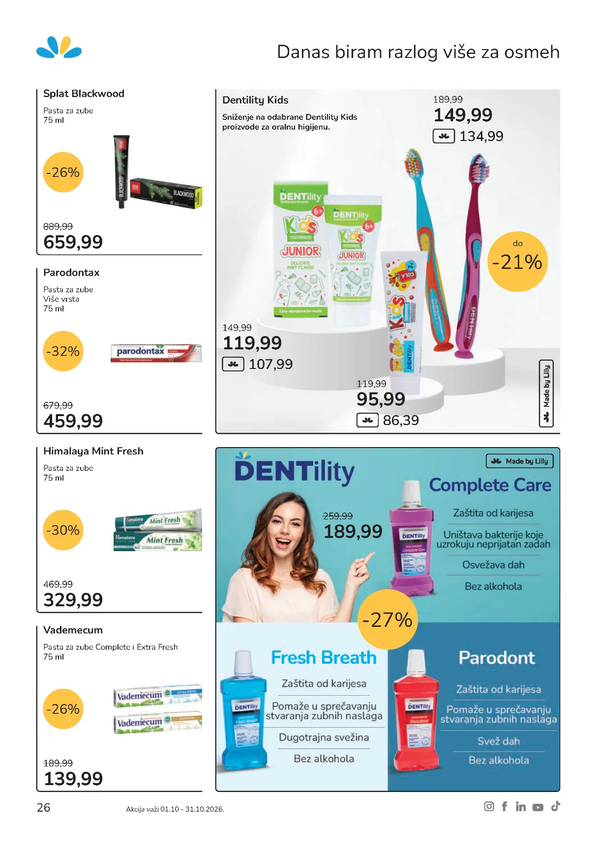 Lilly oralna higijena – Splat, Parodontax, Himalaya i Vademecum