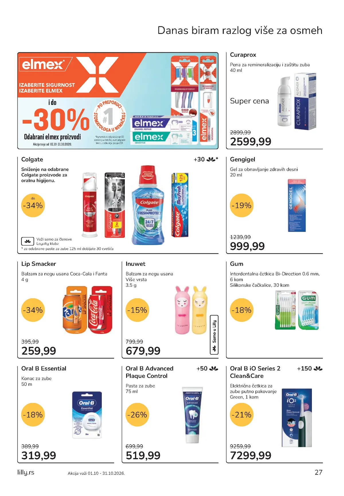 Lilly oralna higijena – Elmex, Colgate, Oral-B, Curaprox i Gengigel