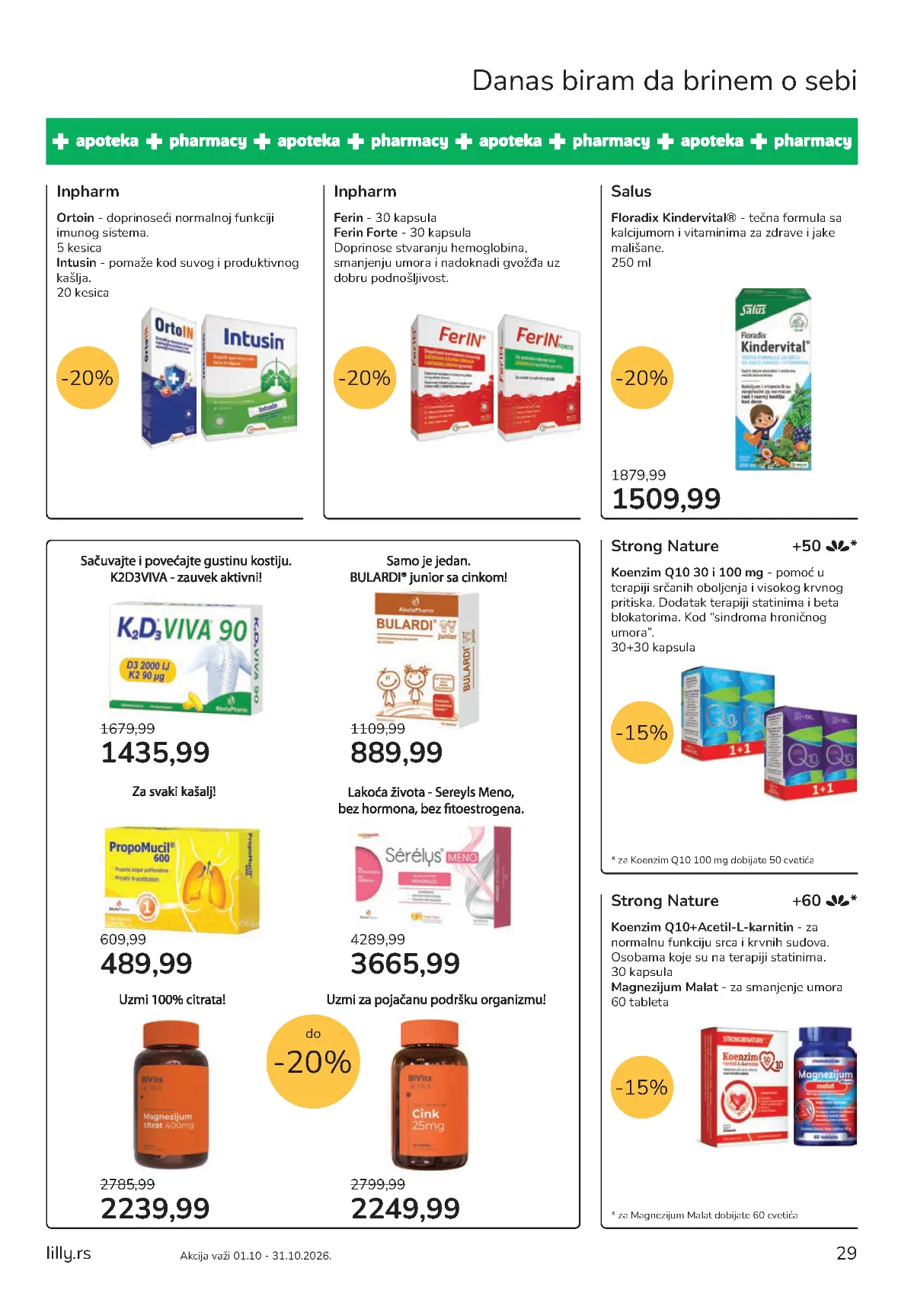 Lilly suplementi – Inpharm, Salus i Strong Nature