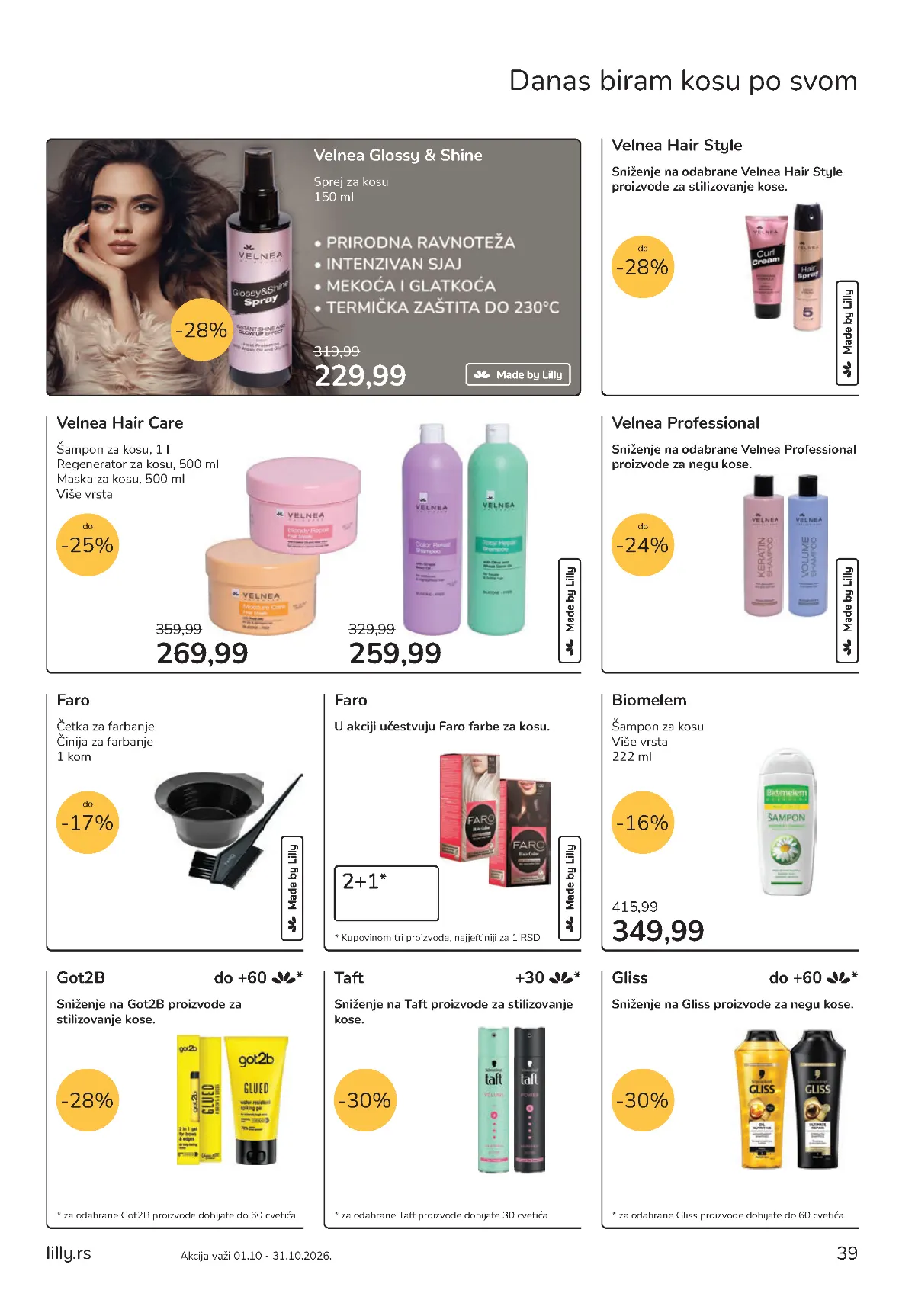 Lilly nega i stilizovanje kose – Velnea, Got2B, Taft, Gliss i Biomelem