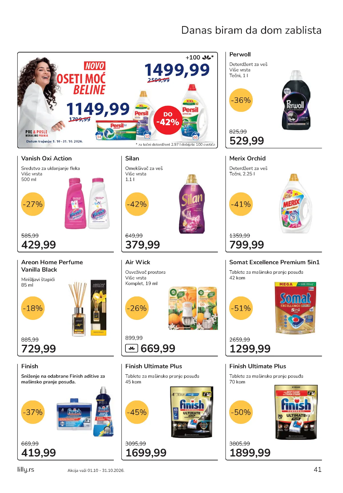 Lilly kućna hemija – Finish, Silan, Perwoll, Merix, Somat i Vanish