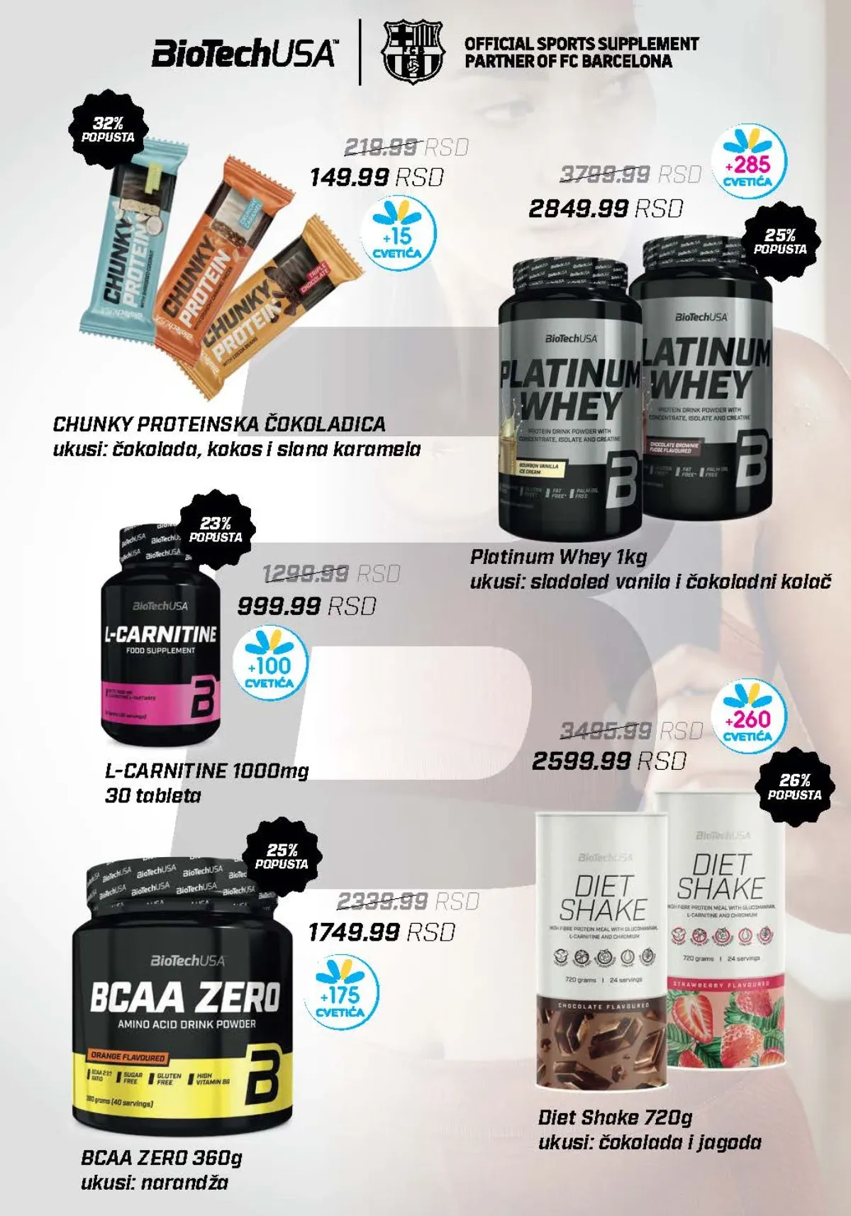 Lilly katalog septembar 2026. – proteinske čokoladice, Diet Shake i Platinum Whey