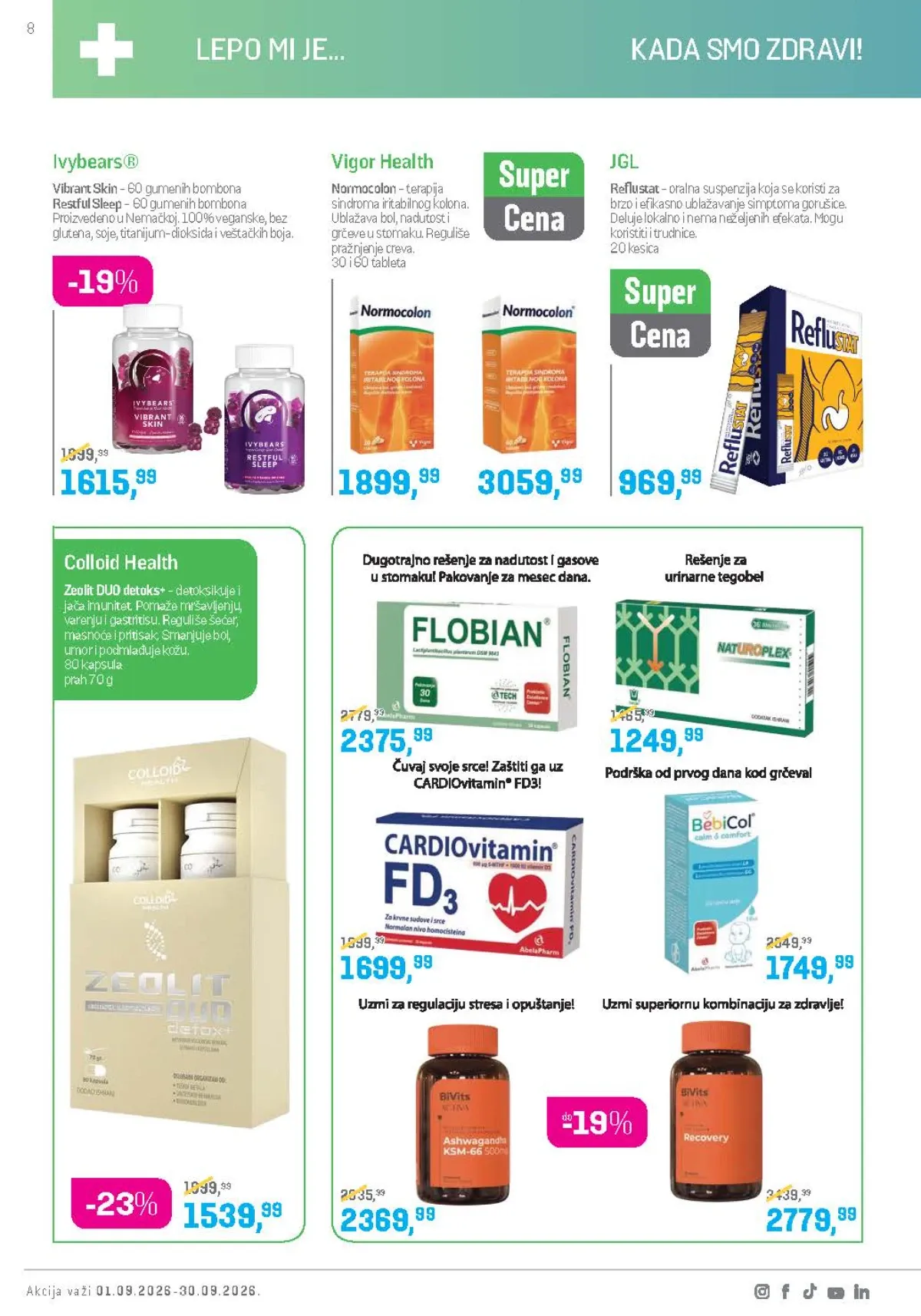 Lilly katalog septembar 2026. – Colloid Health, Ivybears i proizvodi za digestivno zdravlje