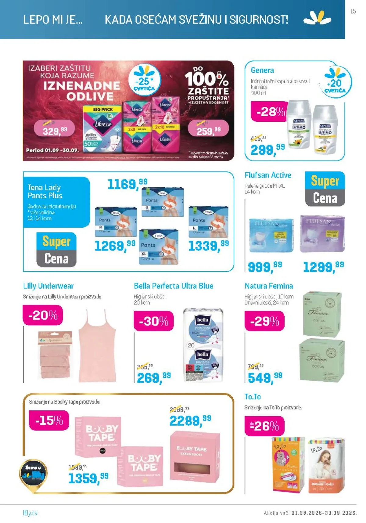 Lilly katalog septembar 2026. – Bella, Natura Femina i To.To proizvodi
