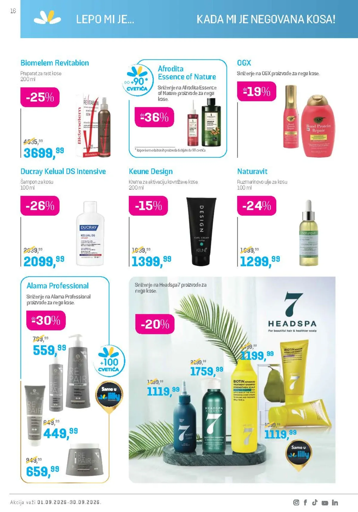 Lilly katalog septembar 2026. – Afrodita, Alama Professional i Ducray nega kose