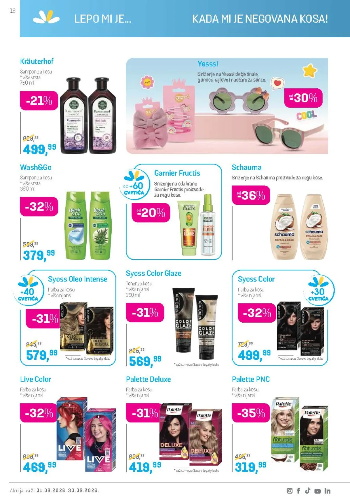 Lilly katalog septembar 2026. – Schauma, Palette i Syoss proizvodi za kosu