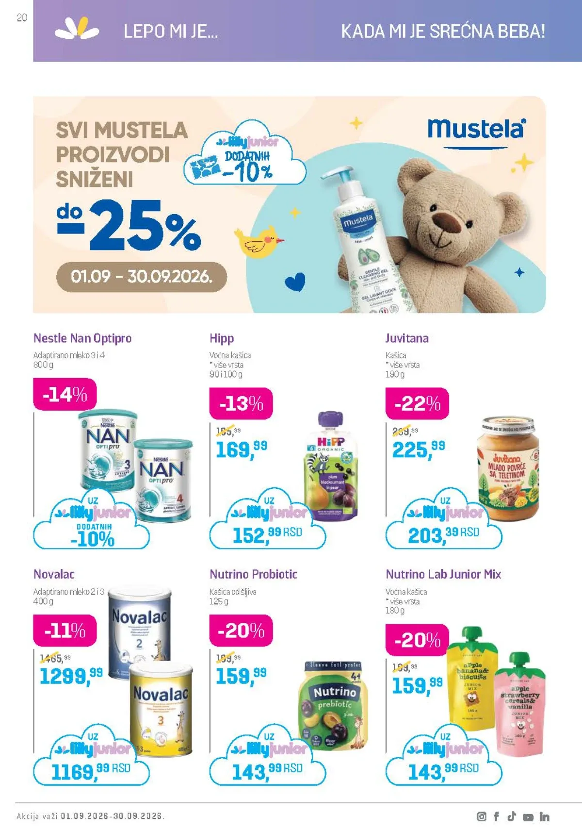 Lilly katalog septembar 2026. – Juvitana, Nutrino i Nestlé proizvodi za bebe