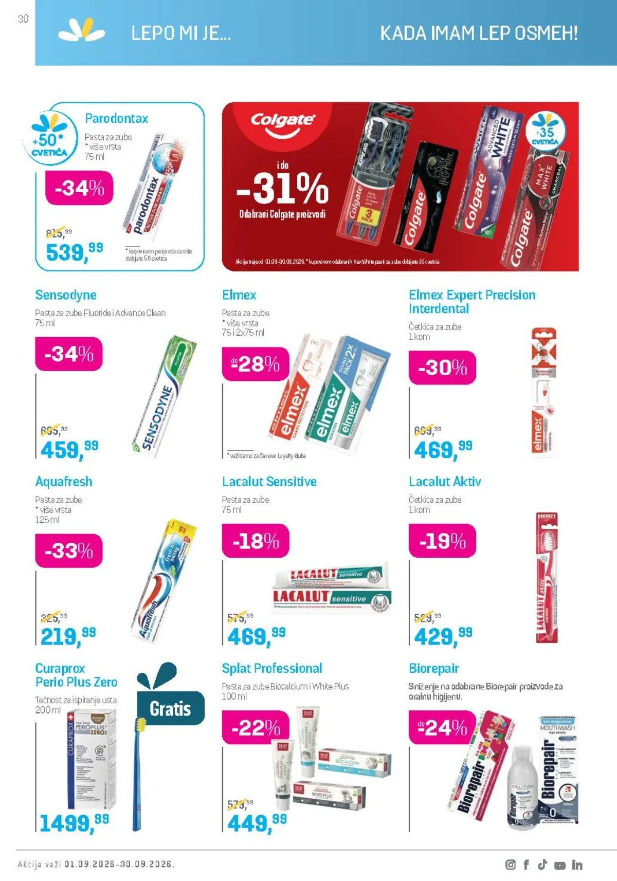 Lilly katalog septembar 2026. – Parodontax, Sensodyne i Aquafresh oralna higijena
