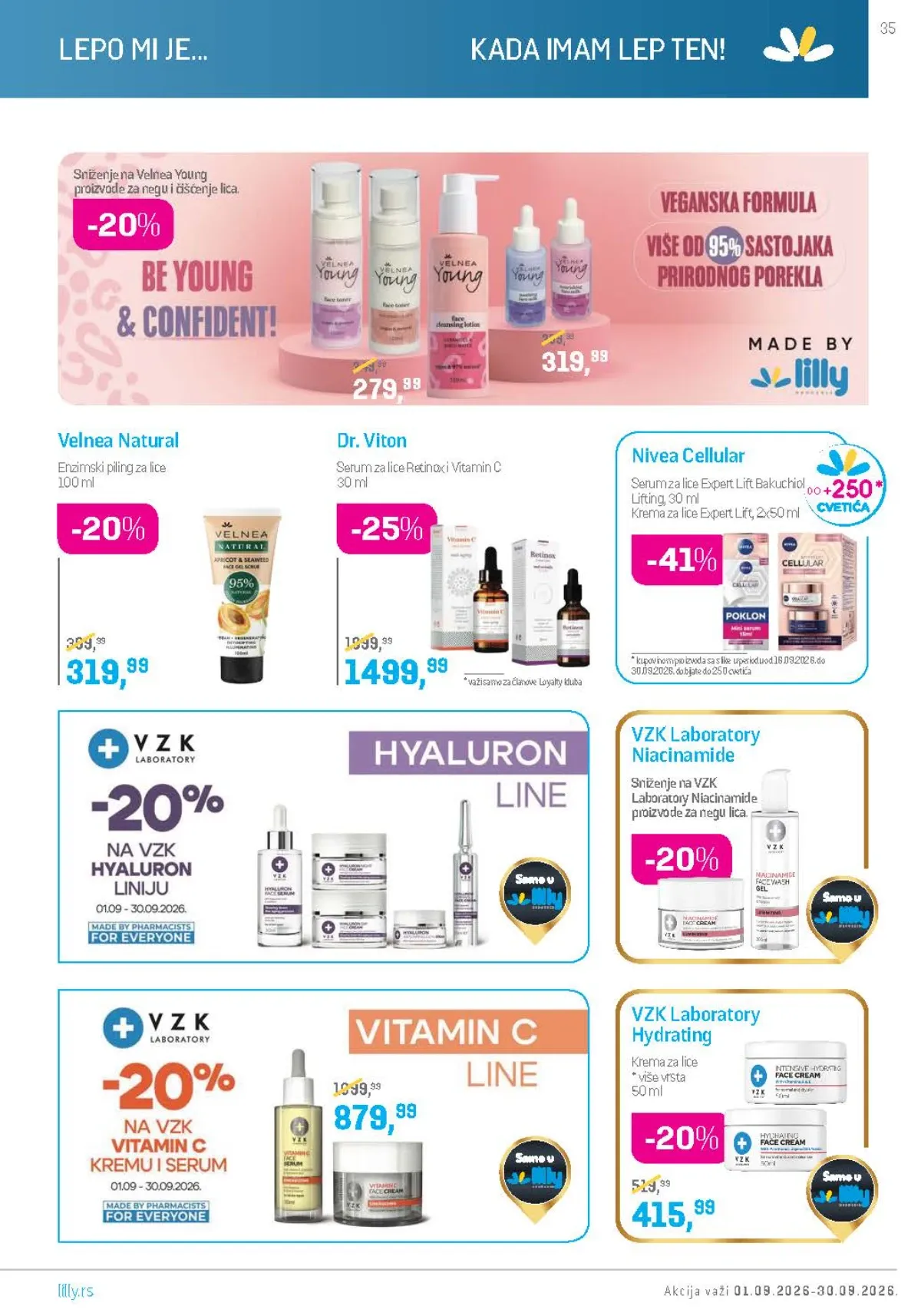 Lilly katalog septembar 2026. – Nivea Cellular, Dr. Viton i VZK nega lica