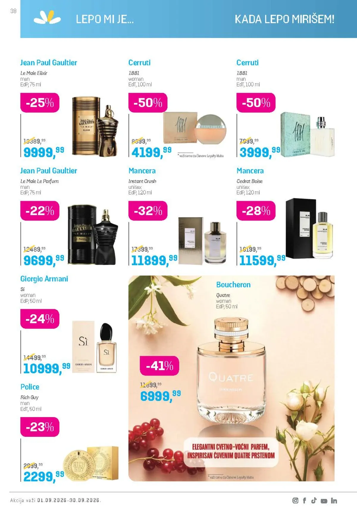 Lilly katalog septembar 2026. – Cerruti, Boucheron i Mancera parfemi