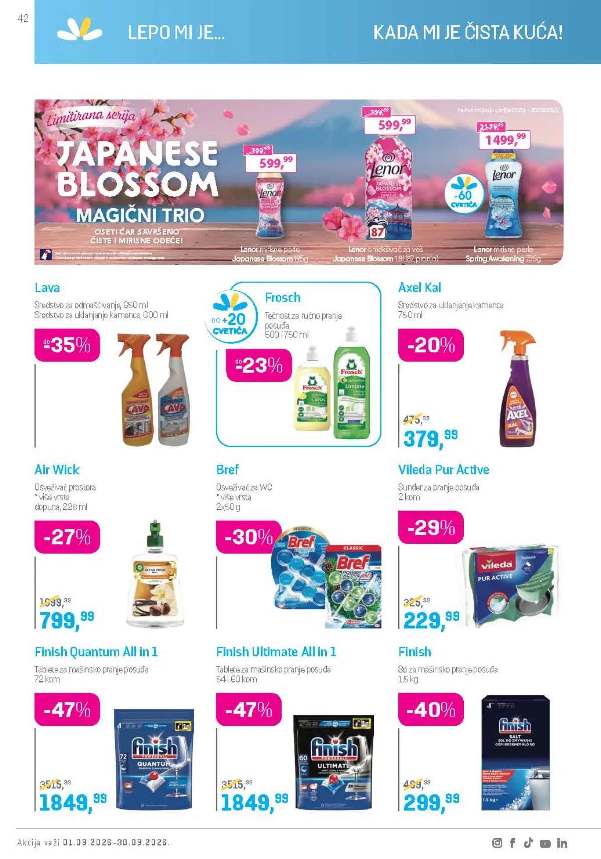 Lilly katalog septembar 2026. – Finish, Air Wick i Bref proizvodi za domaćinstvo