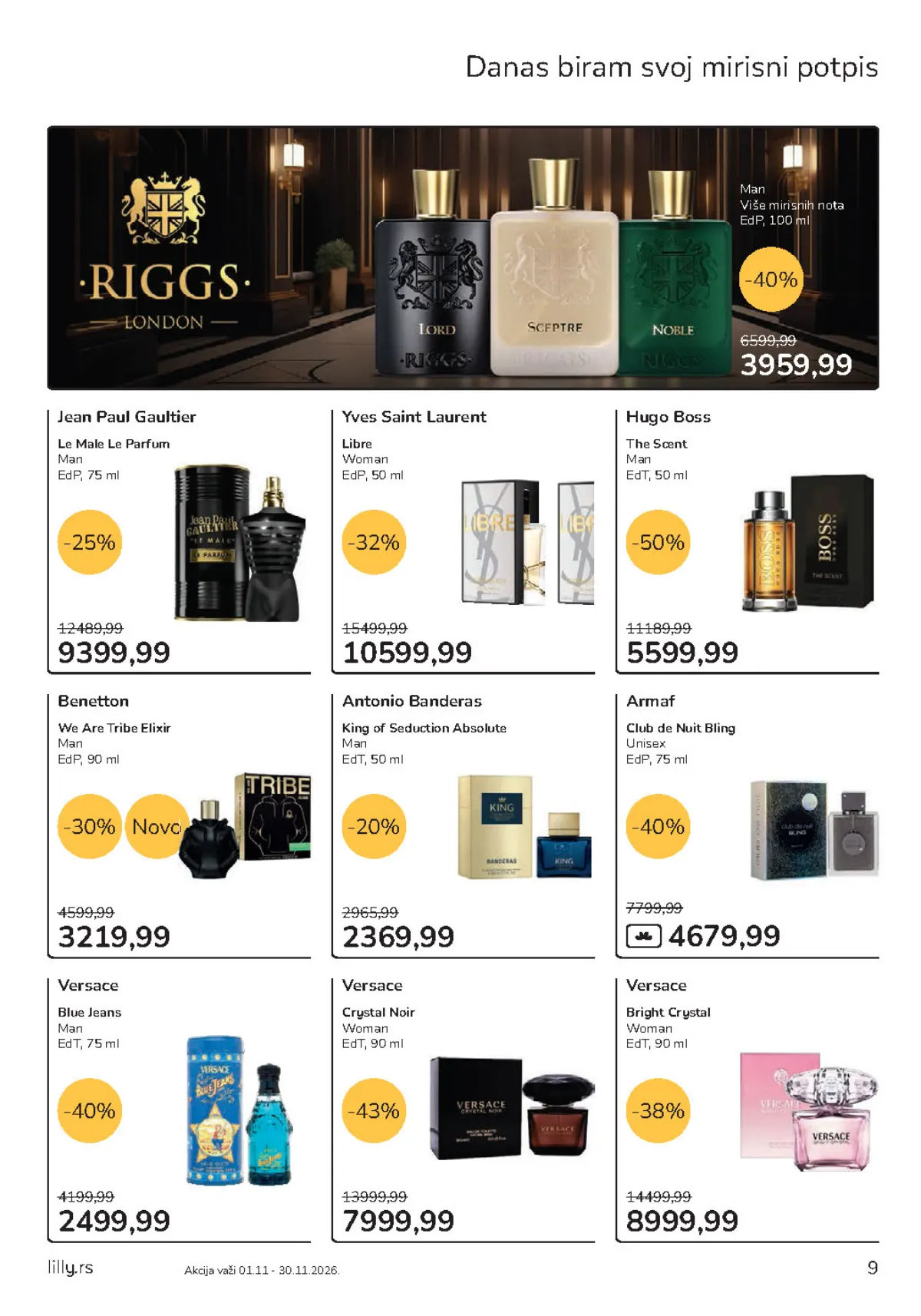Lilly katalog strana 9 – Hugo Boss The Scent i Versace Blue Jeans po akcijskim cenama