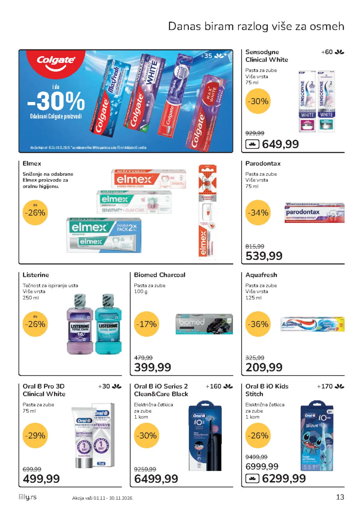 Lilly katalog strana 13 – Oral-B iO Series 2 električna četkica i Parodontax pasta za zube