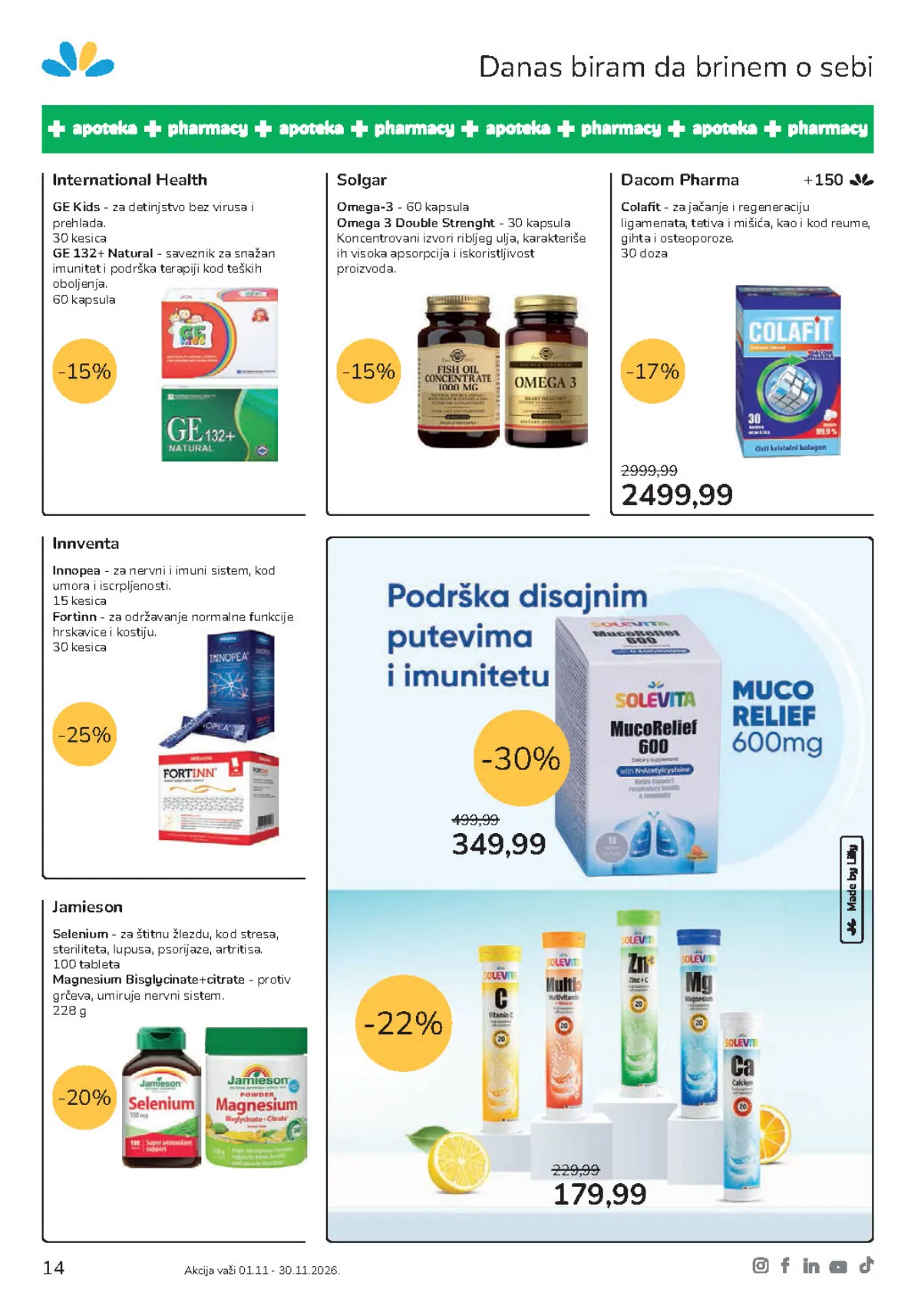 Lilly katalog strana 14 – Colafit i Solevita proizvodi iz apotekarske ponude
