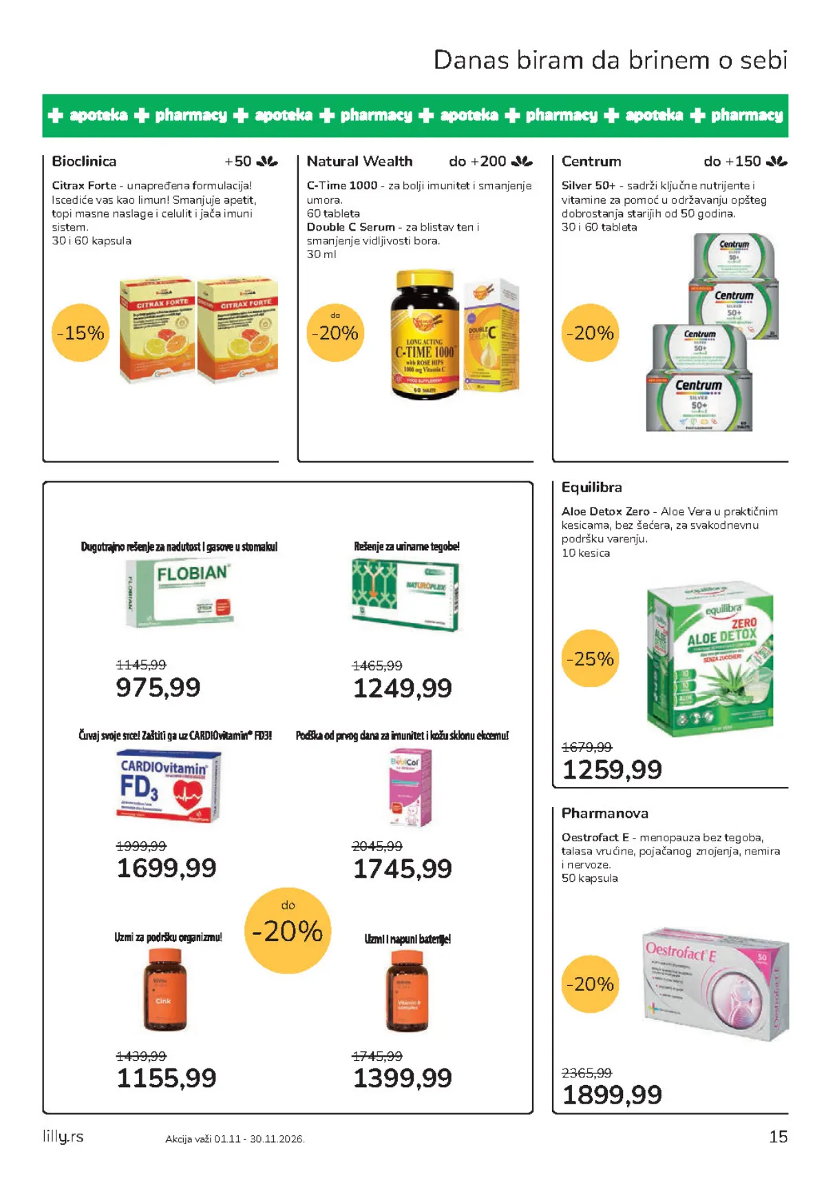 Lilly katalog strana 15 – Equilibra Aloe Detox Zero i Flobian po akcijskim cenama