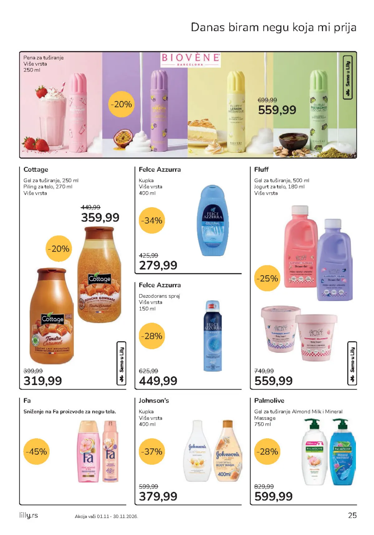 Lilly katalog strana 25 – Felce Azzurra i Johnson’s kupke na sniženju