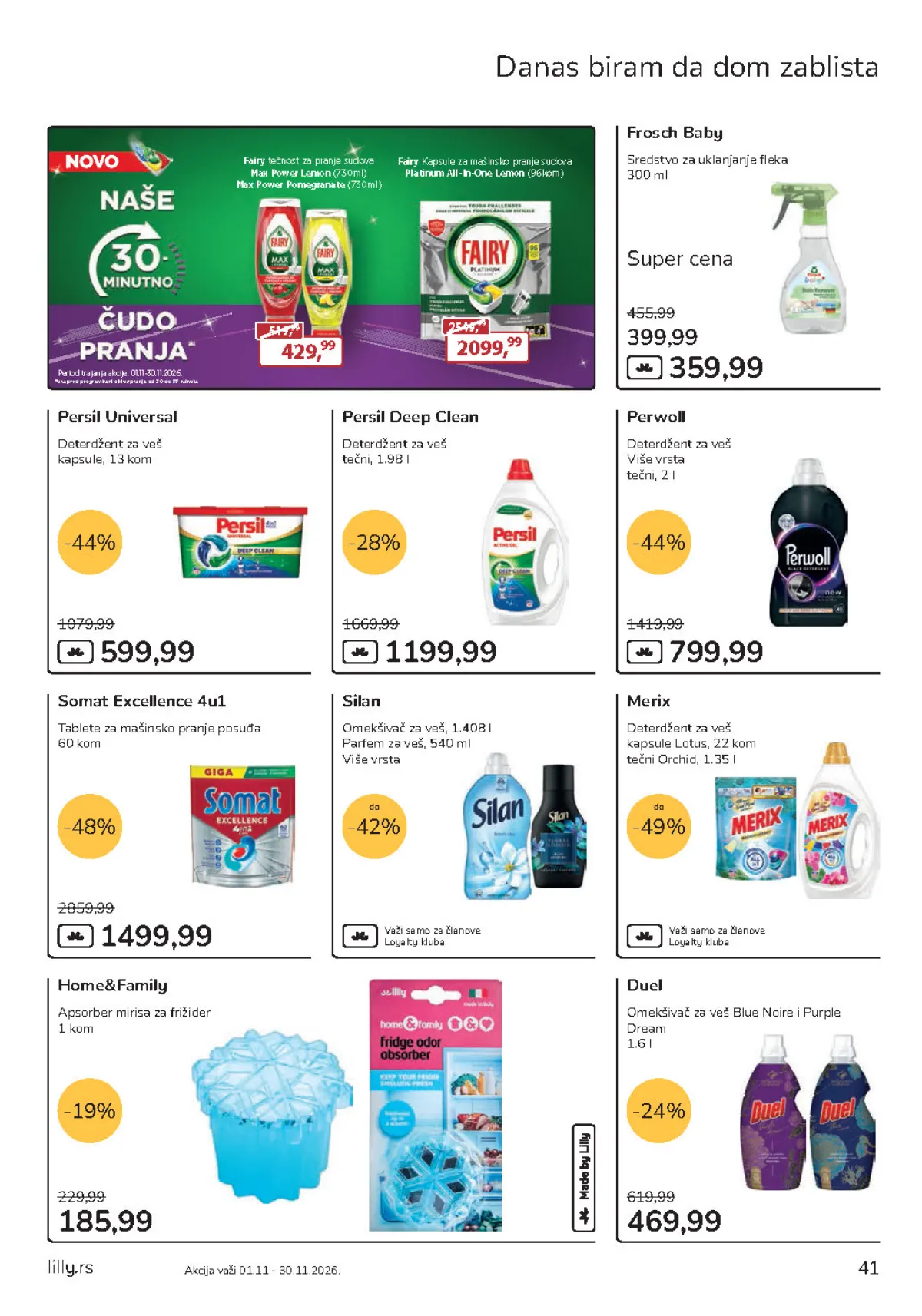 Lilly katalog strana 41 – Somat Excellence 4u1 tablete i Perwoll deterdžent uz Loyalty karticu