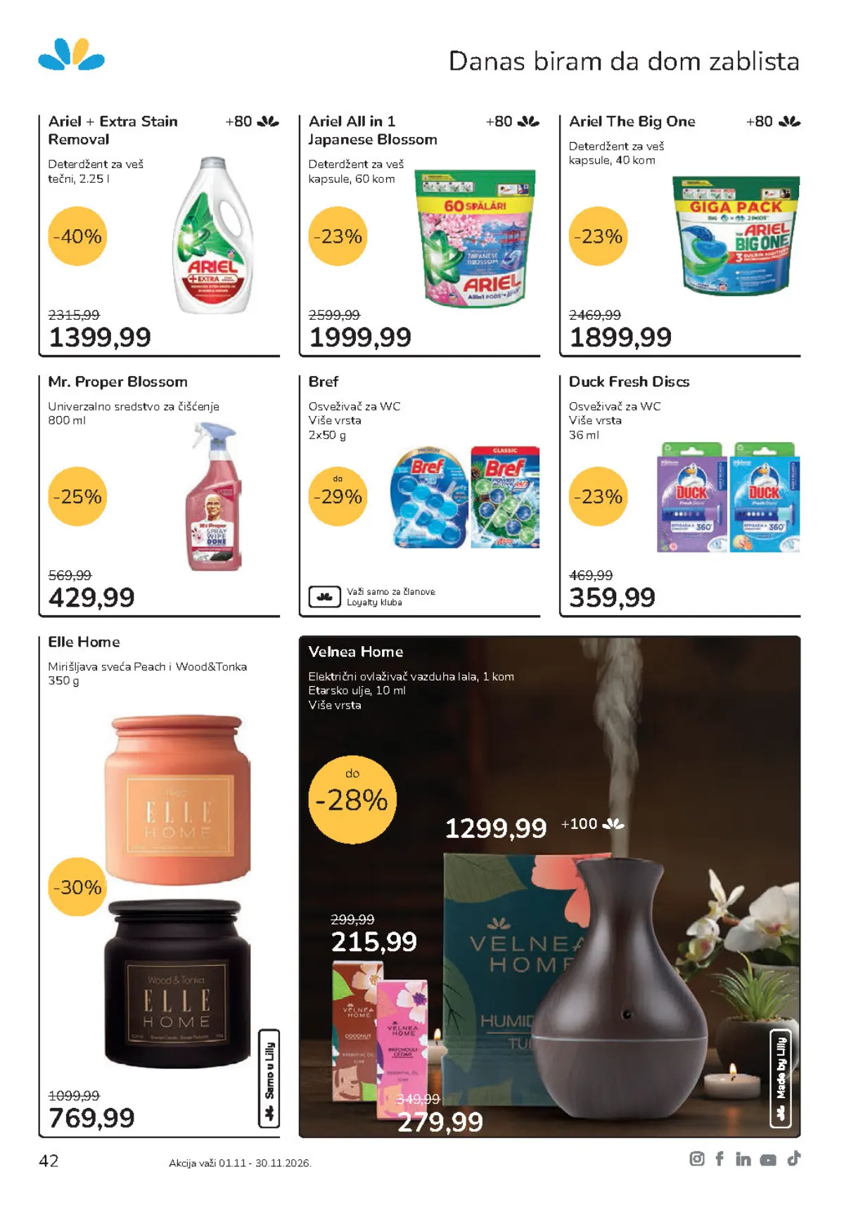 Lilly katalog strana 42 – Ariel tečni deterdžent i Mr. Proper Blossom sredstvo za čišćenje