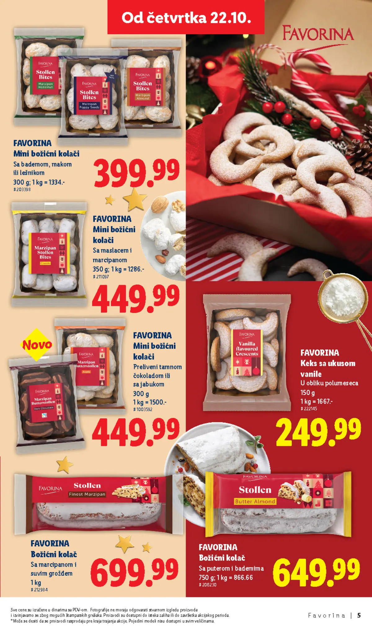 Favorina mini božićni kolači, keks sa ukusom vanile i kolači sa puterom i marcipanom