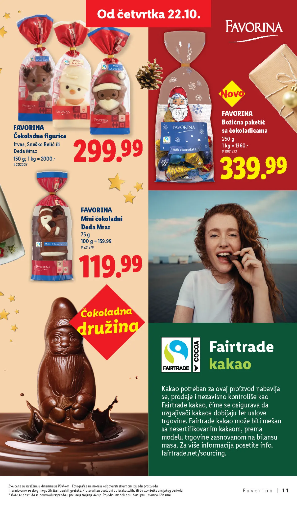 Favorina čokoladne figurice i božićni paketić sa čokoladicama