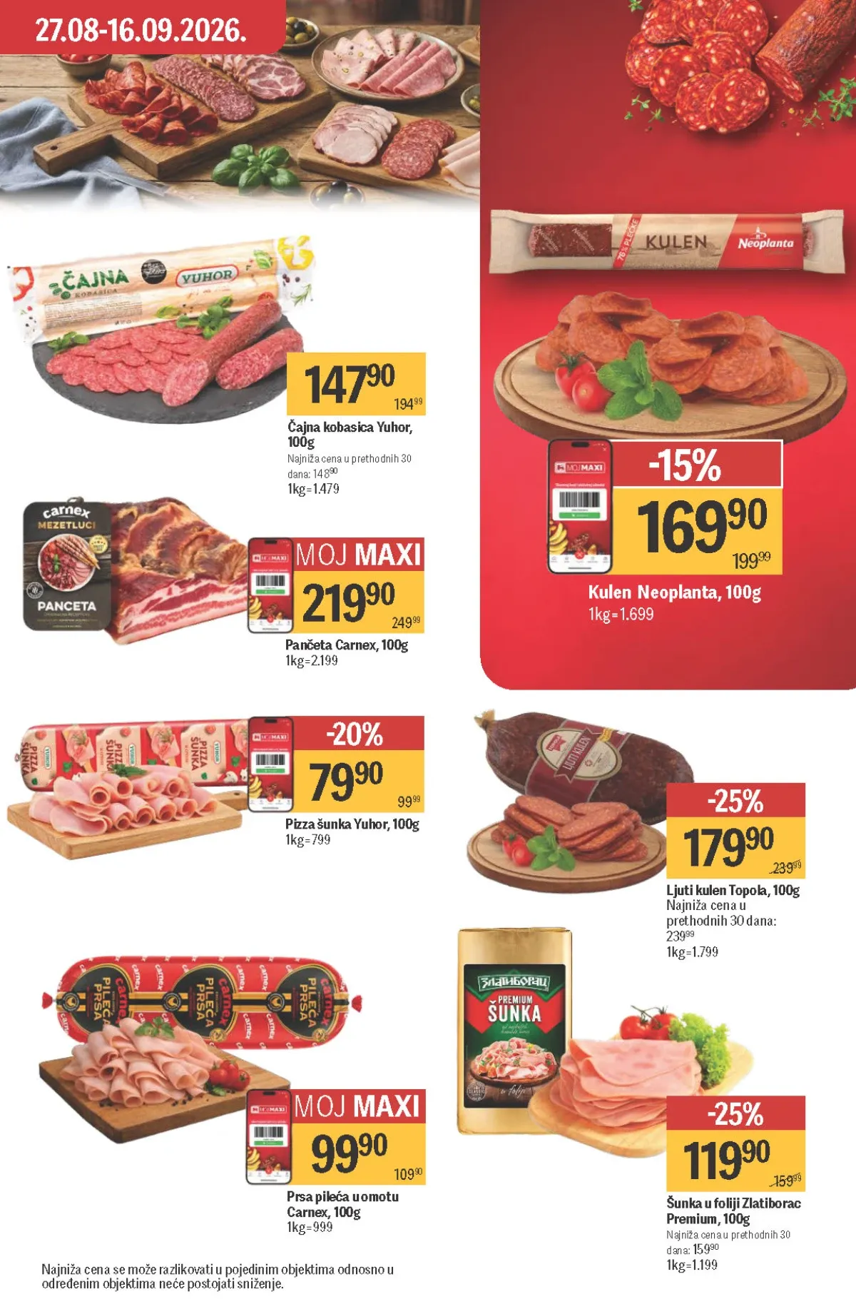 Maxi katalog – suhomesnati proizvodi Carnex, Yuhor, Zlatiborac i Neoplanta