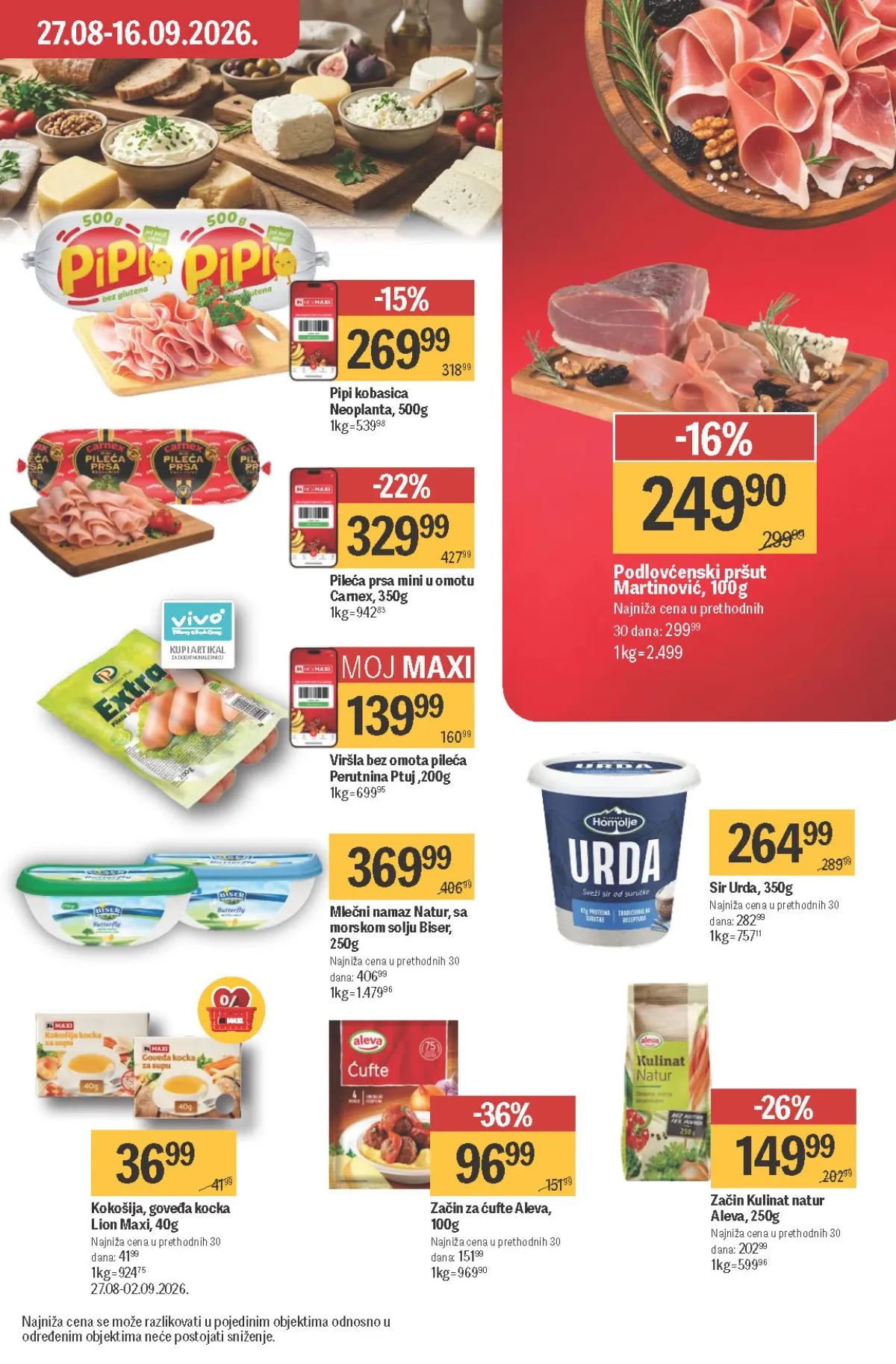 Maxi katalog – pršut, kobasice, namazi i začini na akciji