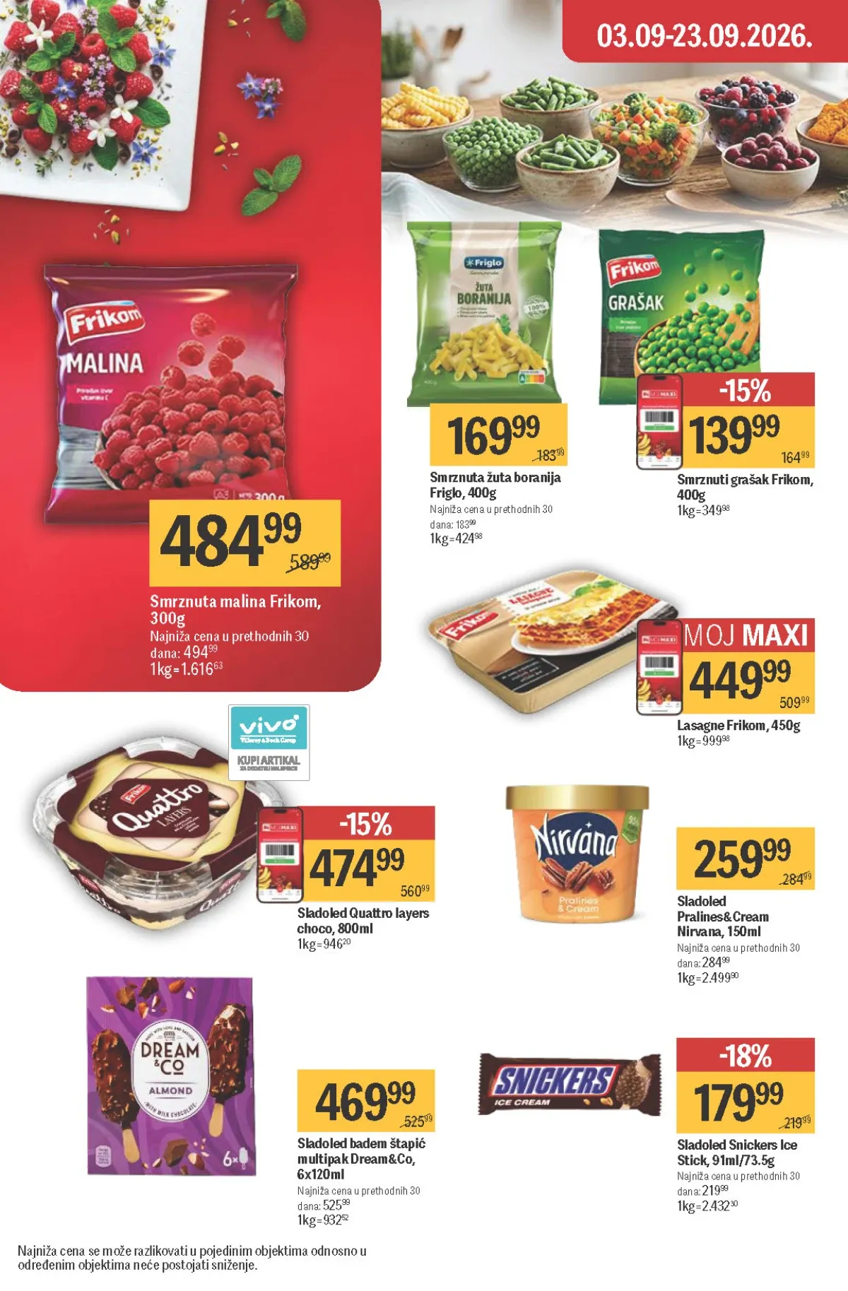 Maxi katalog – Frikom smrznuti proizvodi i sladoledi na akciji