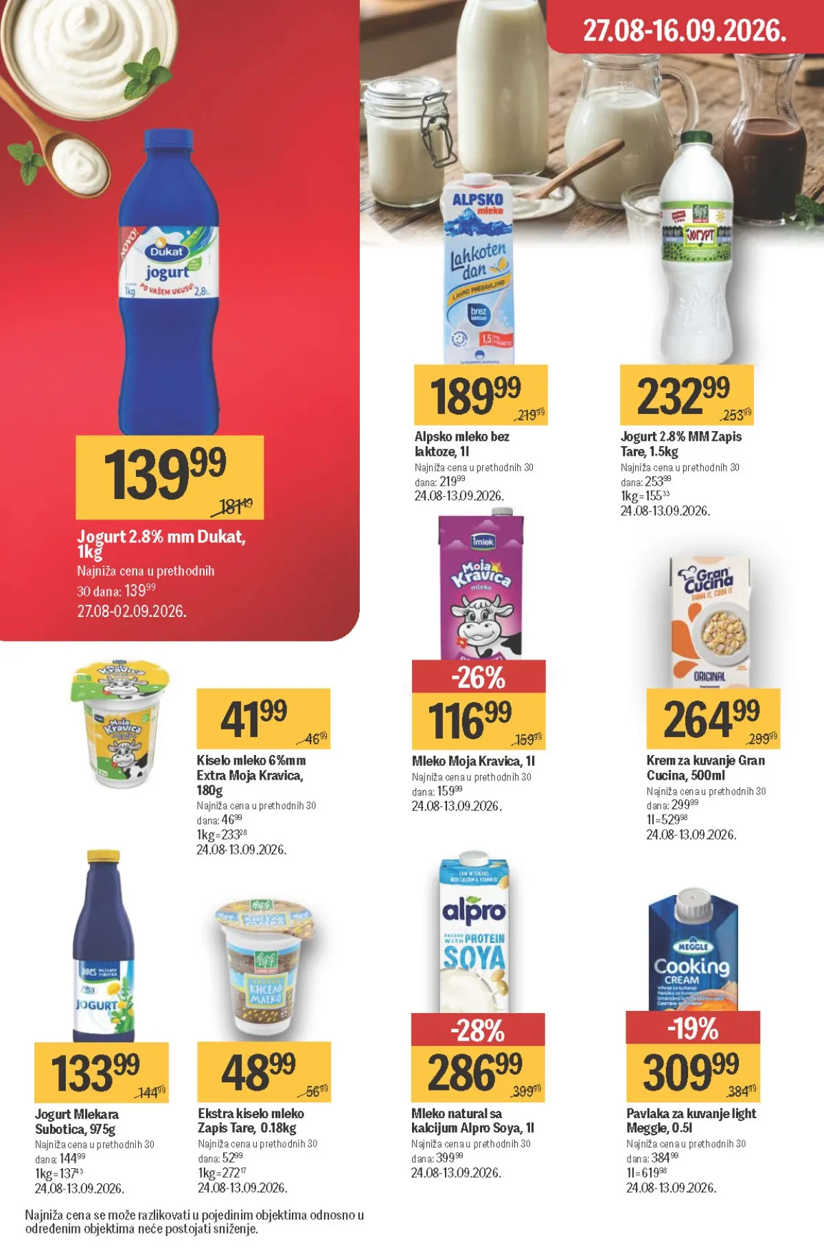 Maxi katalog – mleko, jogurt, pavlaka i biljni napici na akciji