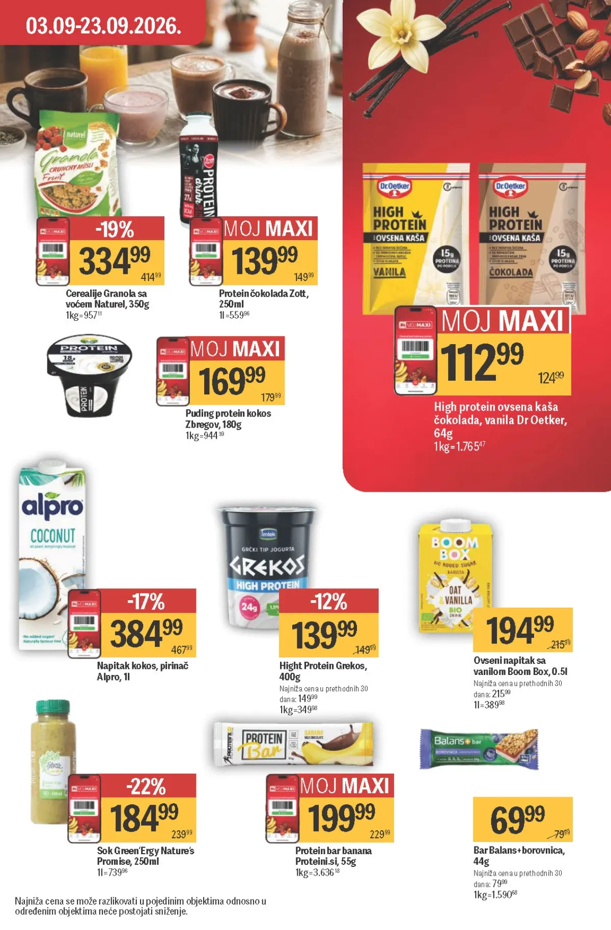 Maxi katalog – proteinski proizvodi, Alpro i zdravi napici