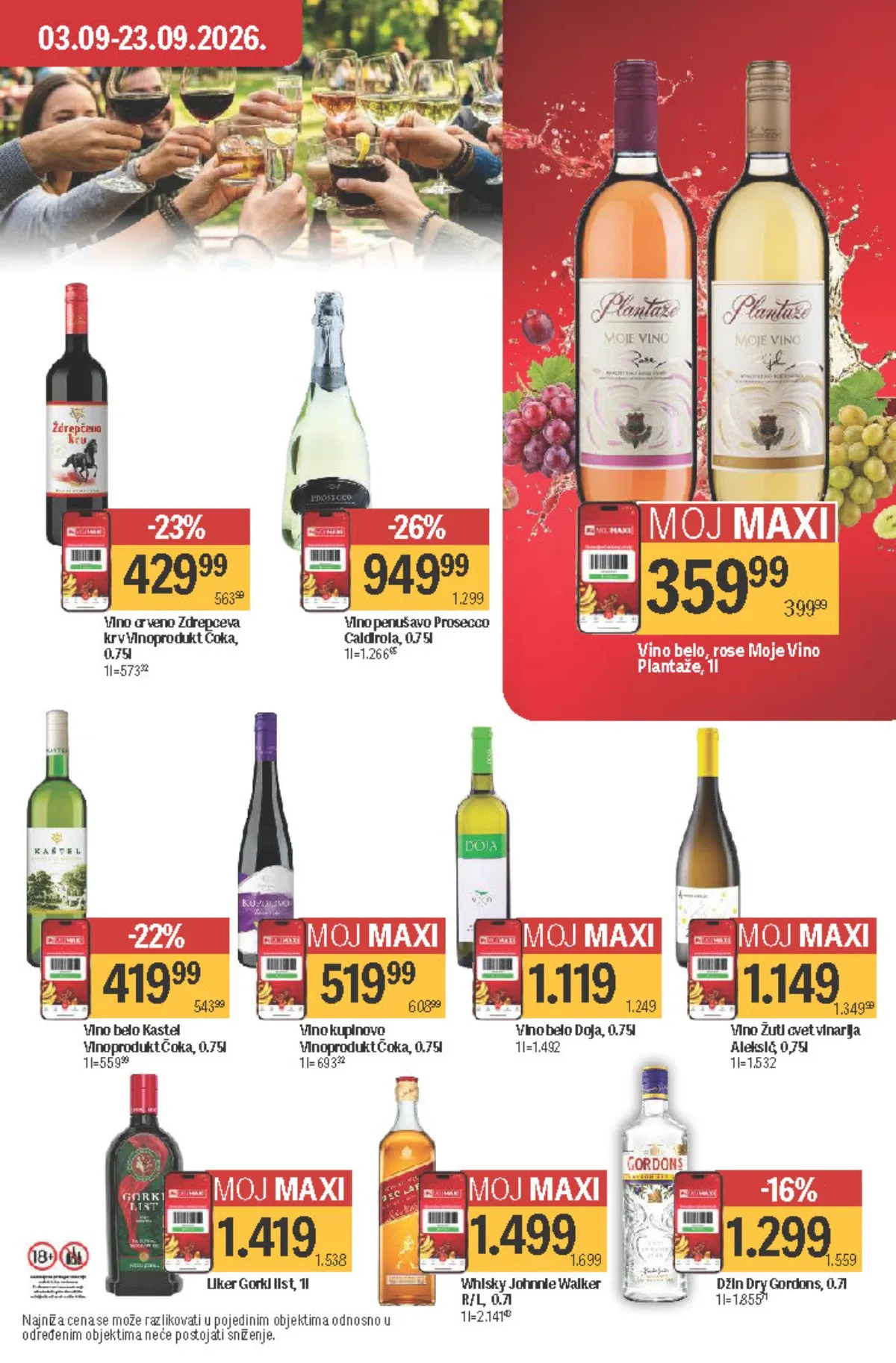 Maxi katalog – Prosecco, vina, Johnnie Walker, Gordon's i likeri