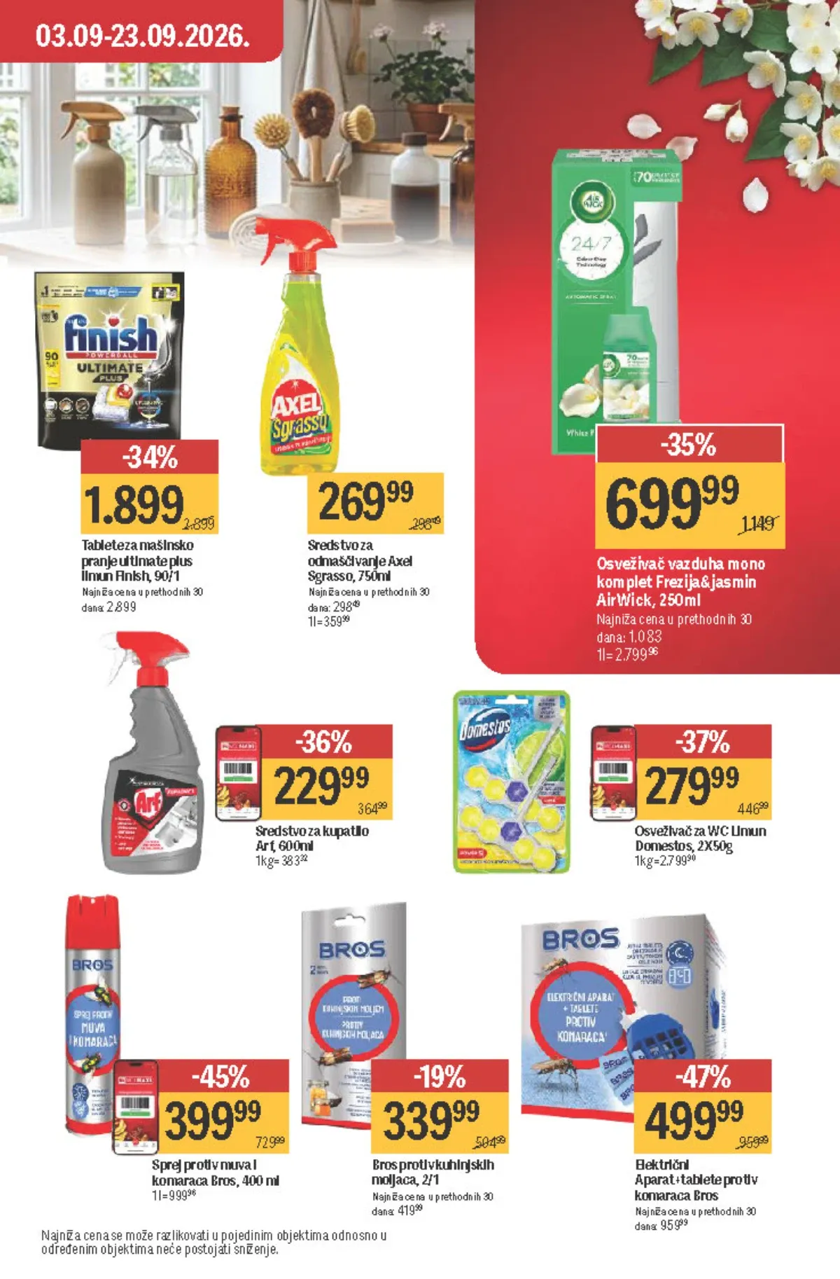 Maxi katalog – Bros, Finish, Domestos, Air Wick i sredstva za čišćenje