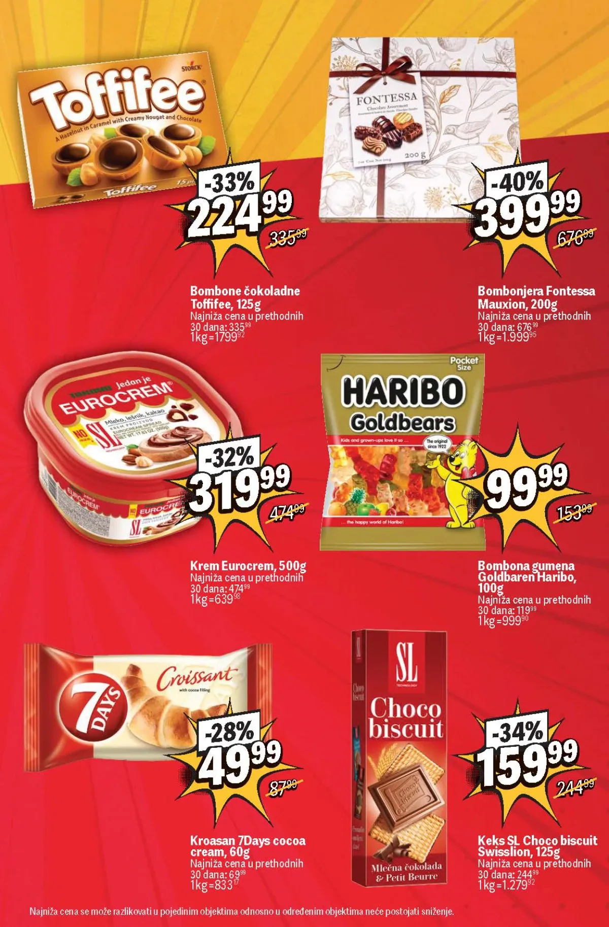 Maxi Šok nedelja – bombonjere, Eurocrem, Toffifee, Haribo i keks na akciji