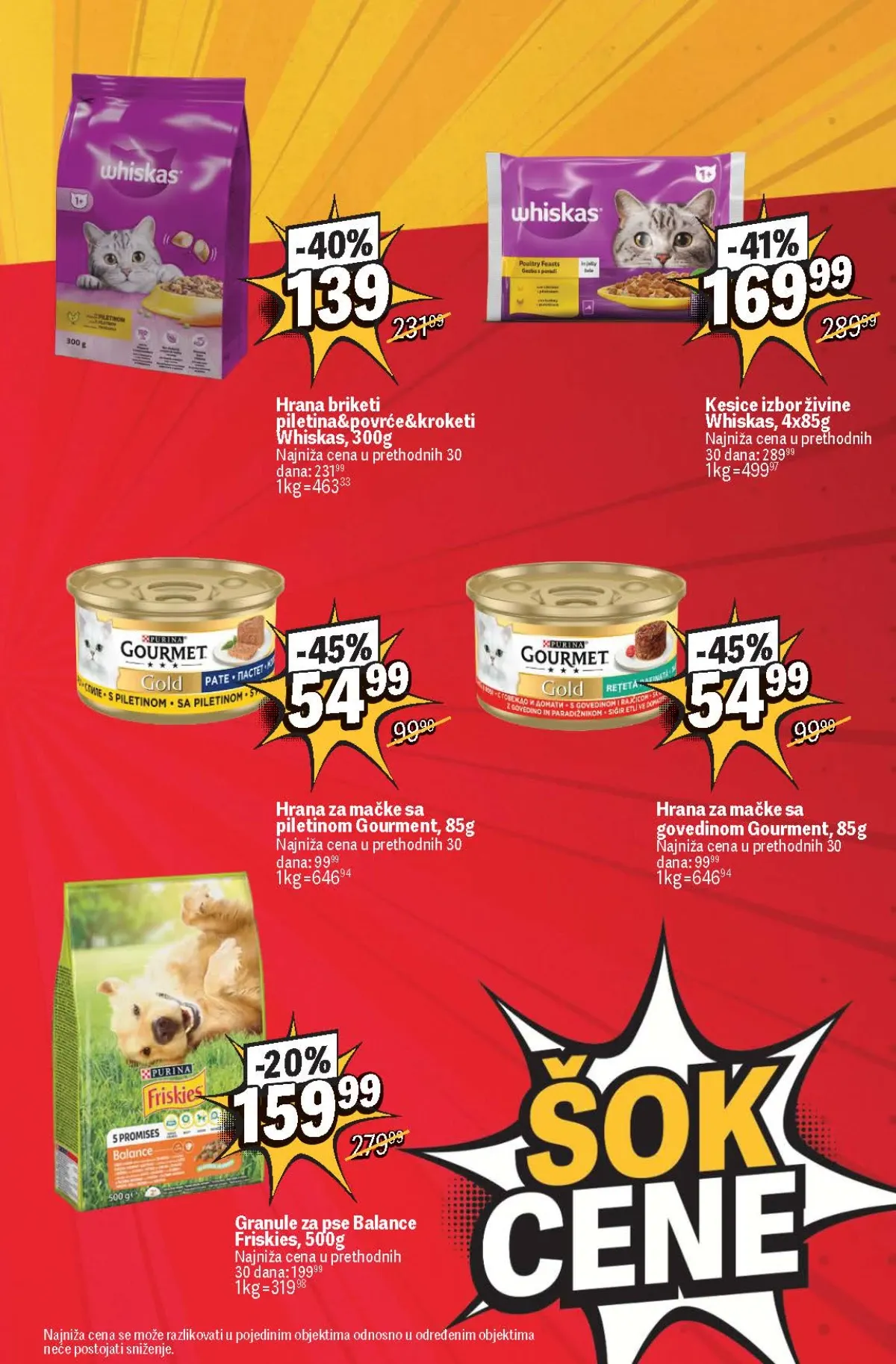 Maxi Šok nedelja – Whiskas, Gourmet i Friskies hrana za kućne ljubimce na akciji