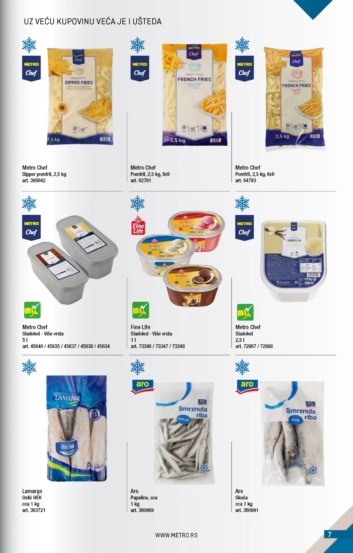 METRO katalog strana 7 – pomfrit, sladoled i smrznuta riba