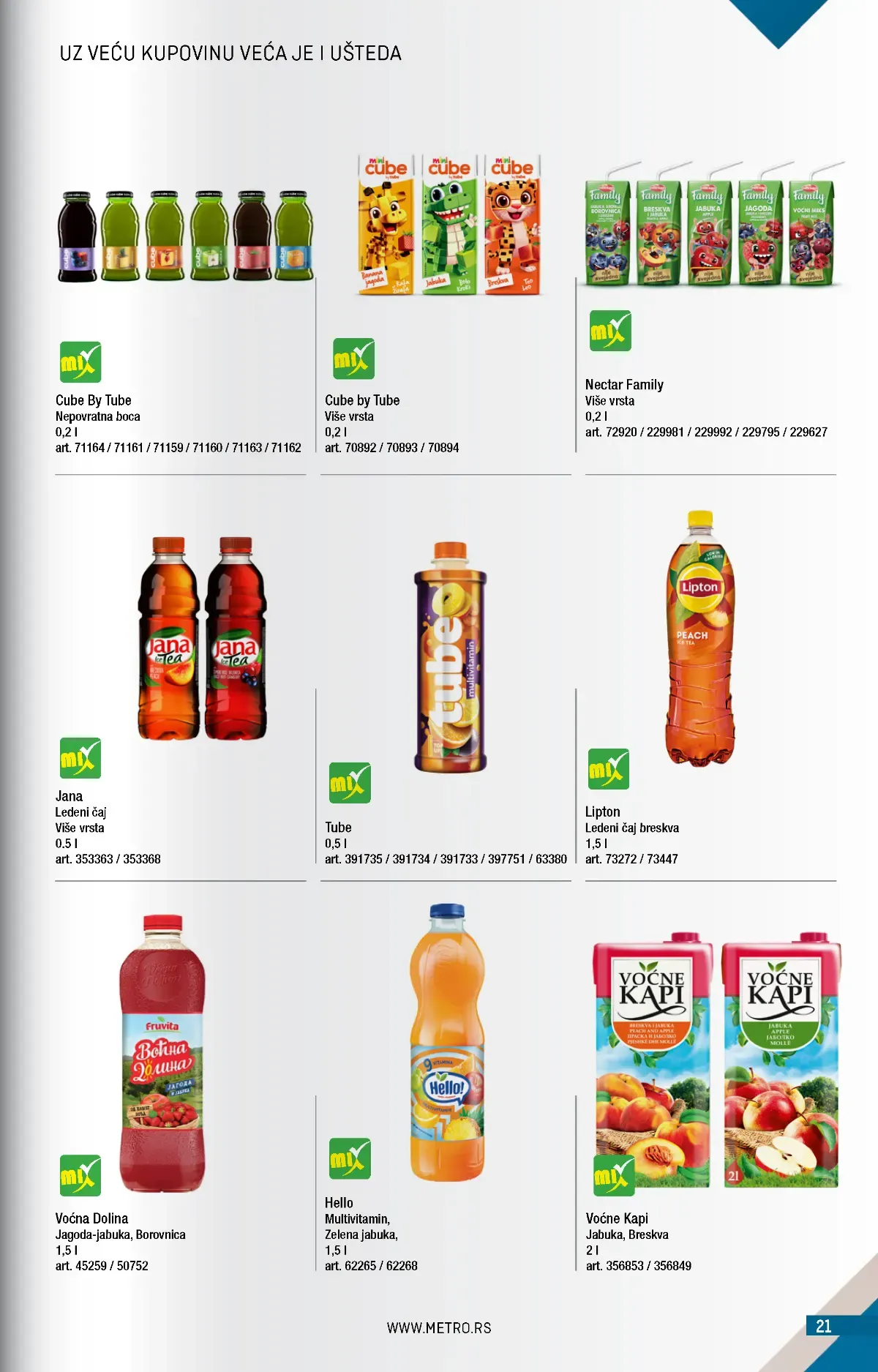 METRO katalog strana 21 – Nectar, Jana, Lipton i voćni sokovi