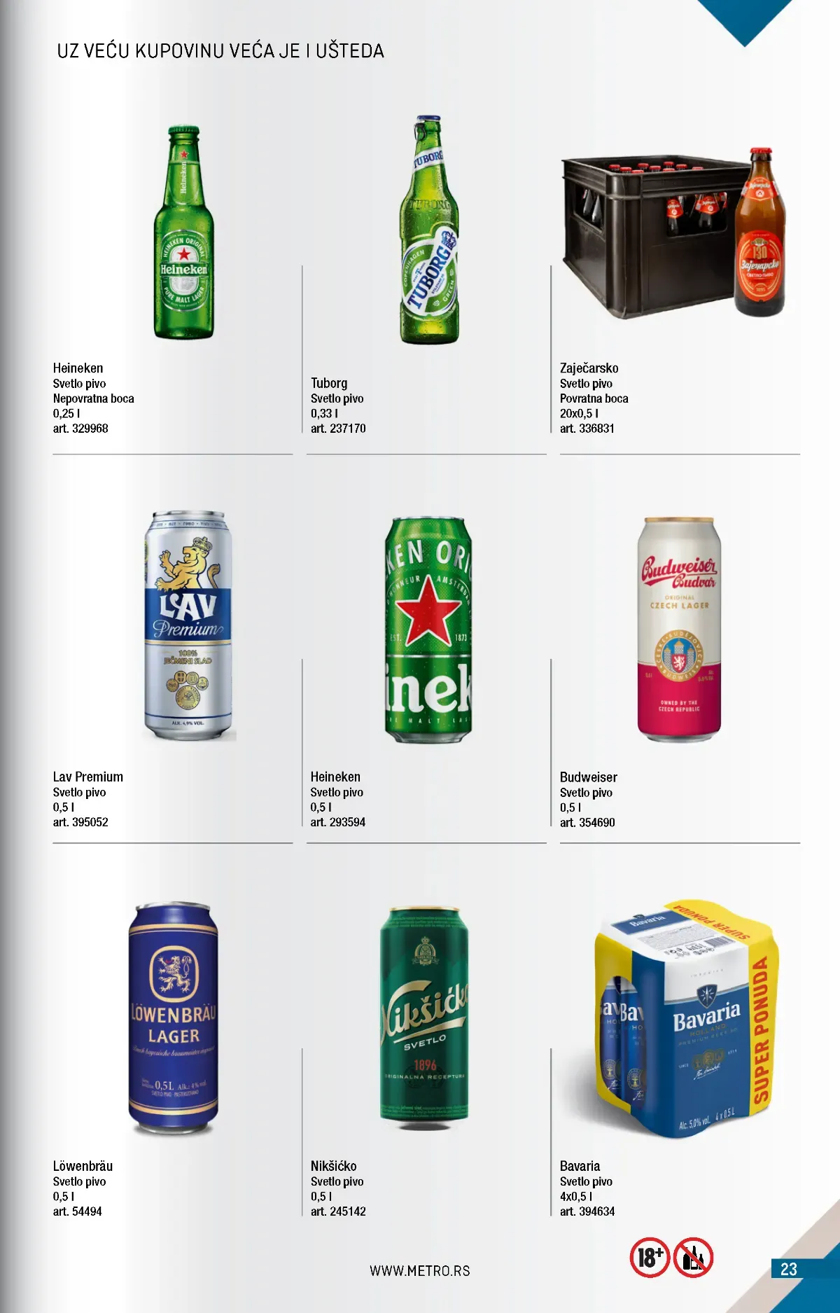 METRO katalog strana 23 – pivo i bezalkoholna ponuda