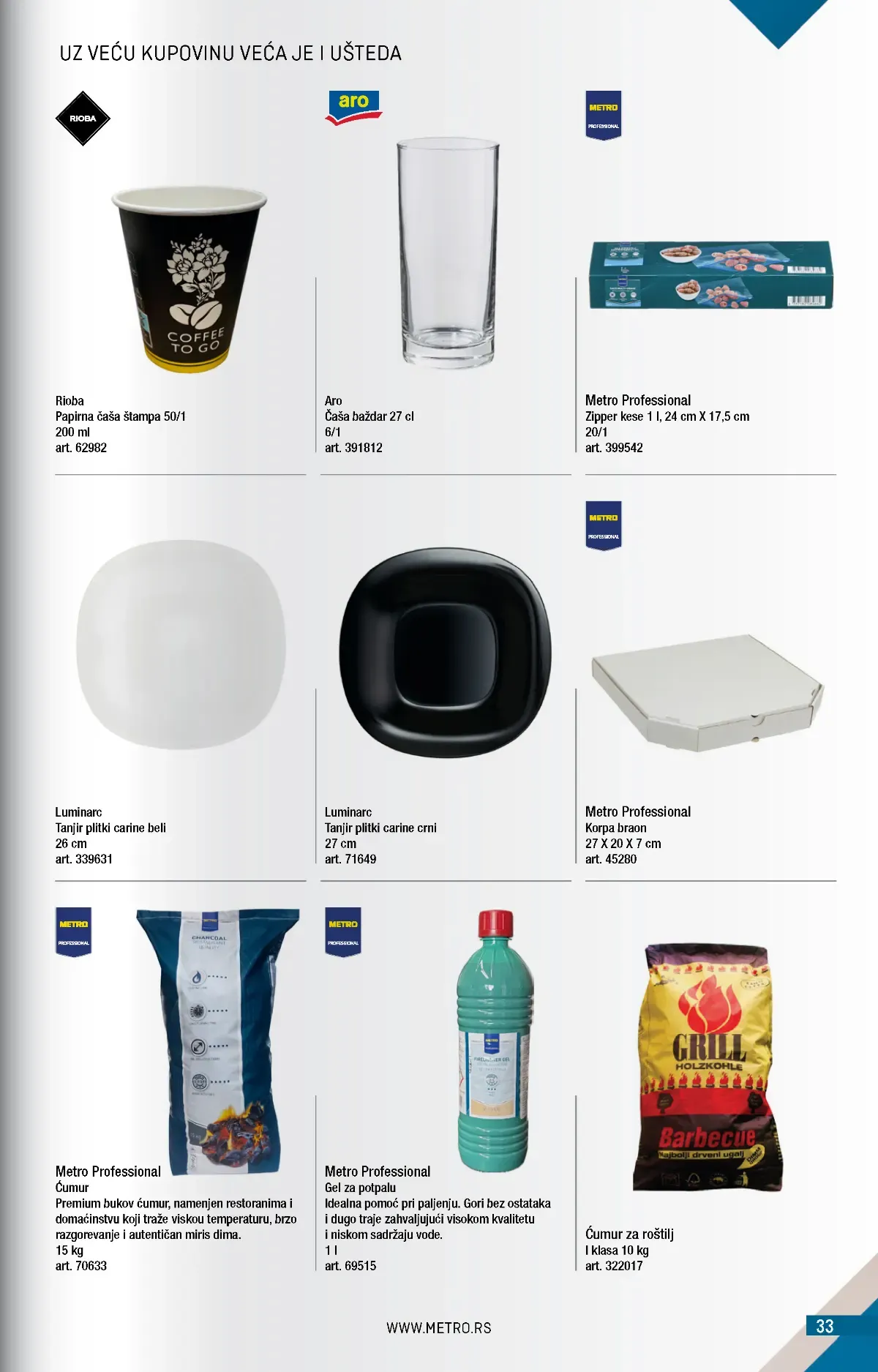 METRO katalog strana 33 – Metro Professional, ugostiteljski pribor i roštiljski program