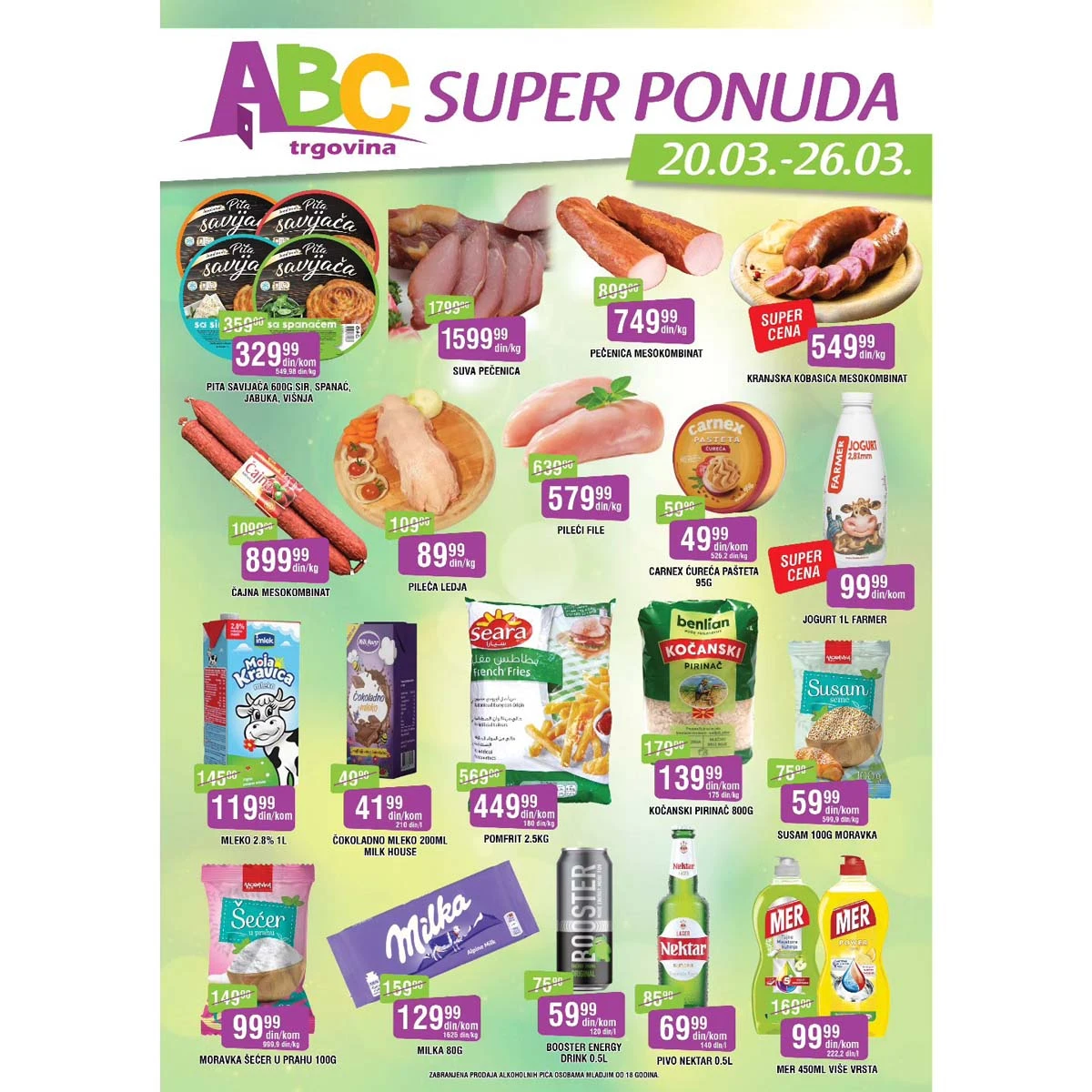 ABC akcija sniženja – super ponuda prehrane i kućnih proizvoda do 26. marta 2026.