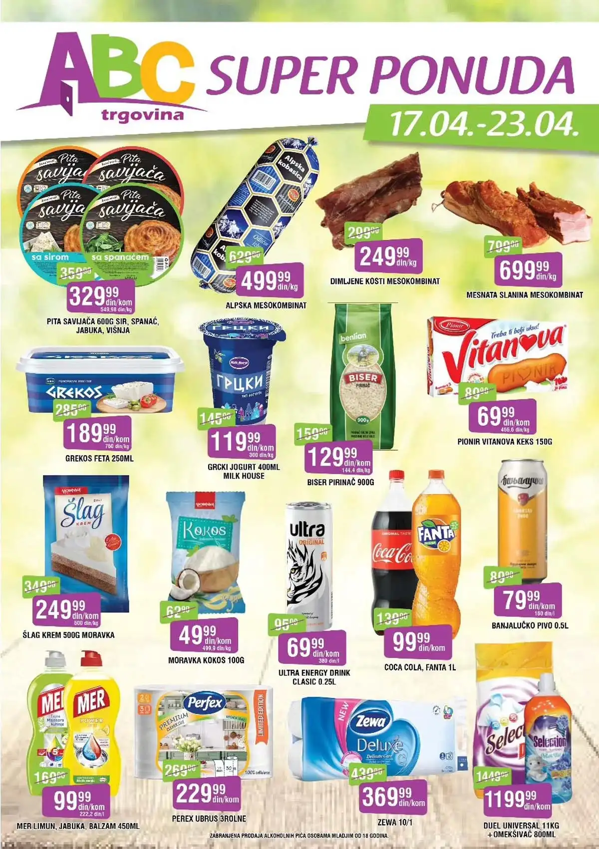 ABC akcija sniženja – super ponuda prehrane i kućnih proizvoda do 23. aprila 2026.