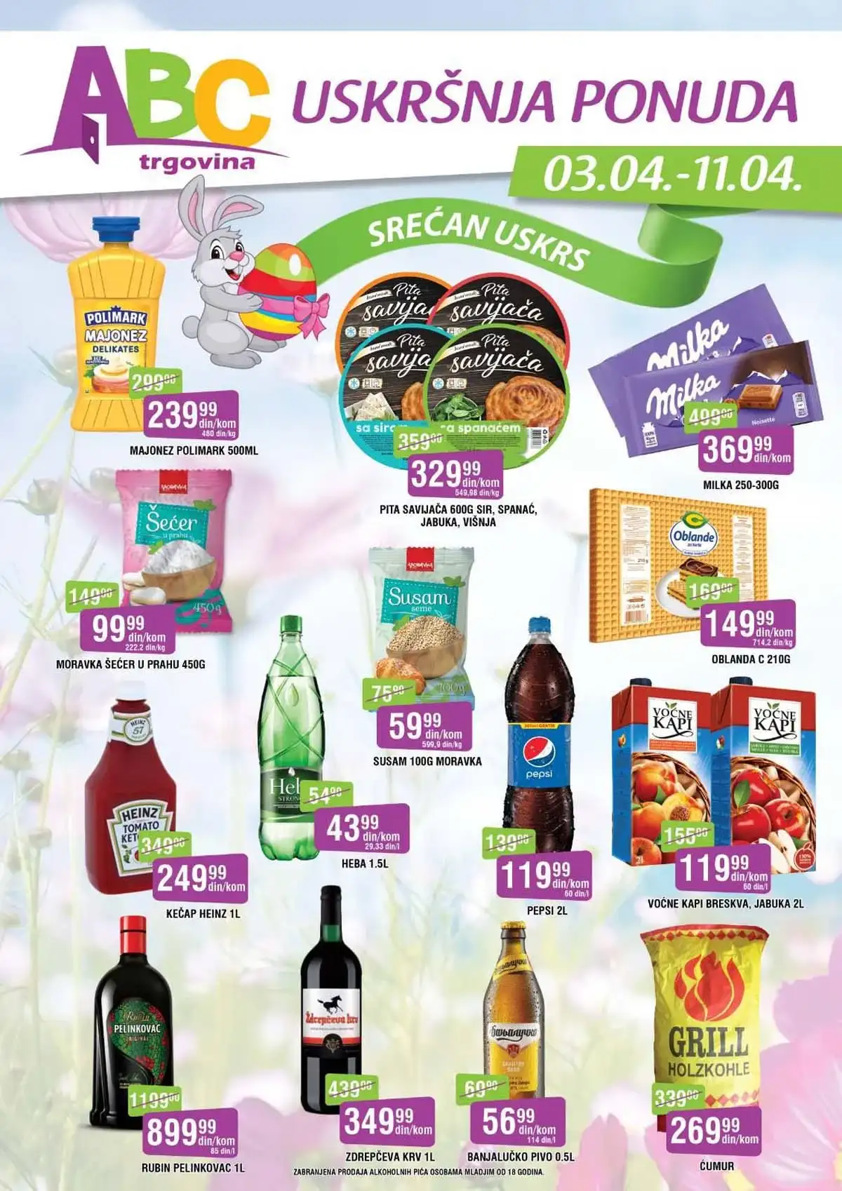 ABC akcija sniženja – super ponuda prehrane i kućnih proizvoda do 11. aprila 2026.