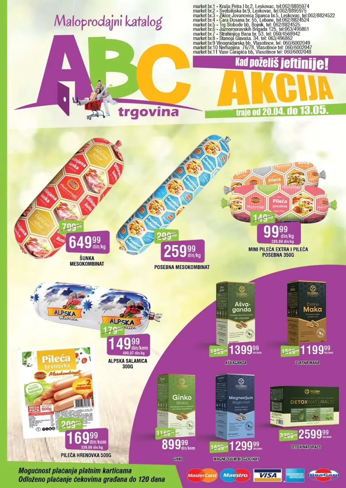 ABC trgovina katalog sniženja do 13. maja 2026 – prehrana, piće i kućne potrepštine akcija